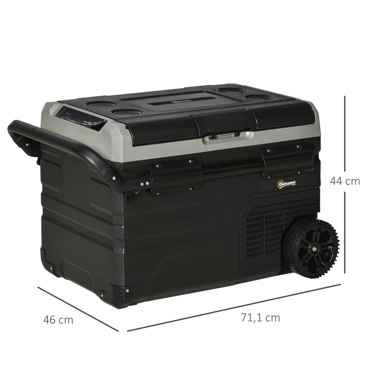 Autokoelbox 40L, LED, Compressor, Wielen, Dual Voltage