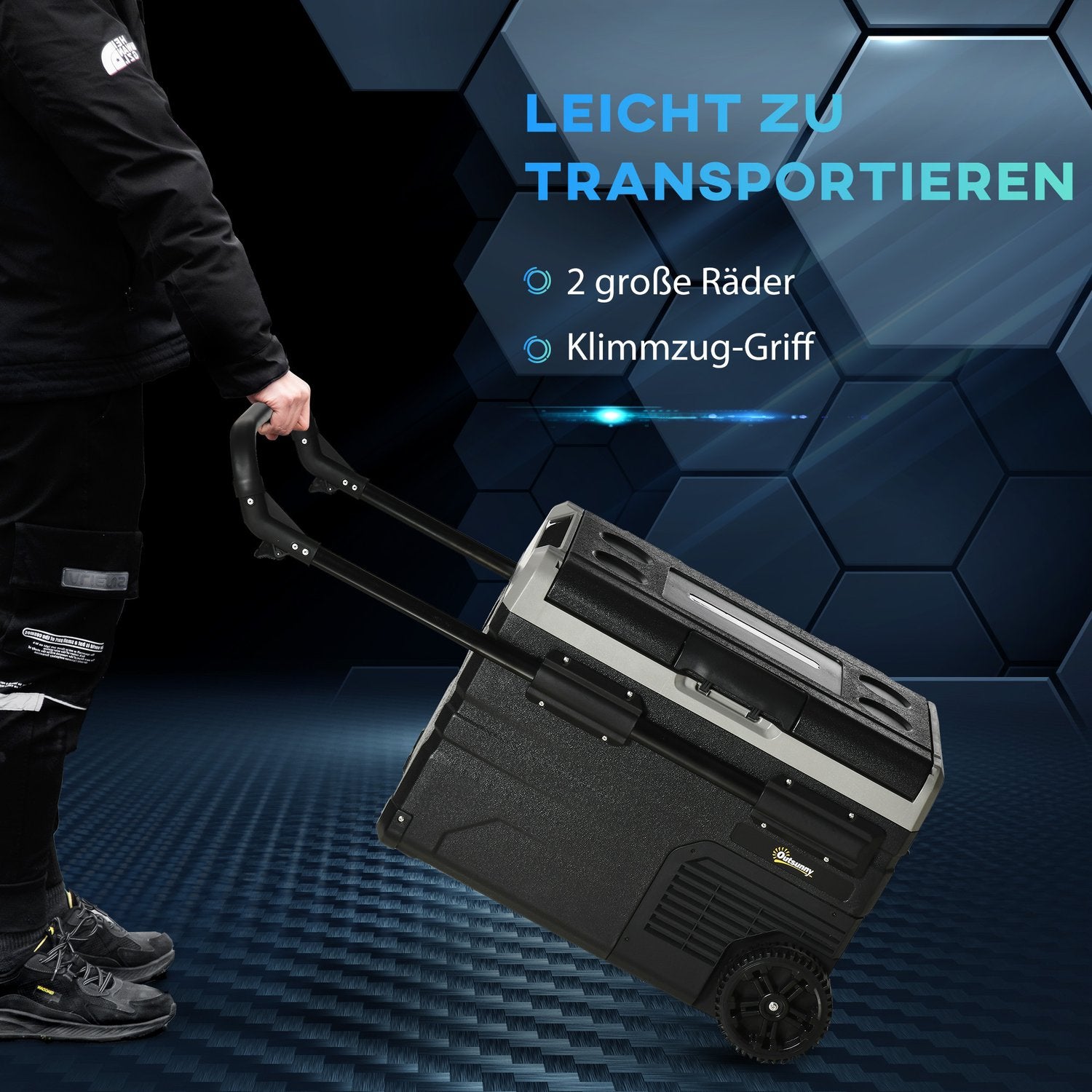 Autokoelbox 40L, LED, Compressor, Wielen, Dual Voltage