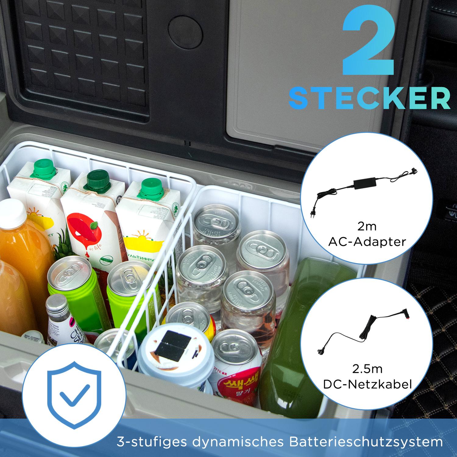 Autokoelbox 40L, LED, Compressor, Wielen, Dual Voltage