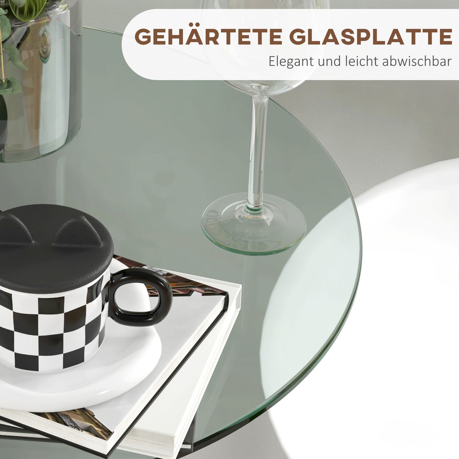 Bistrotafel voor 2 – Gehard glas, Ø60x102cm