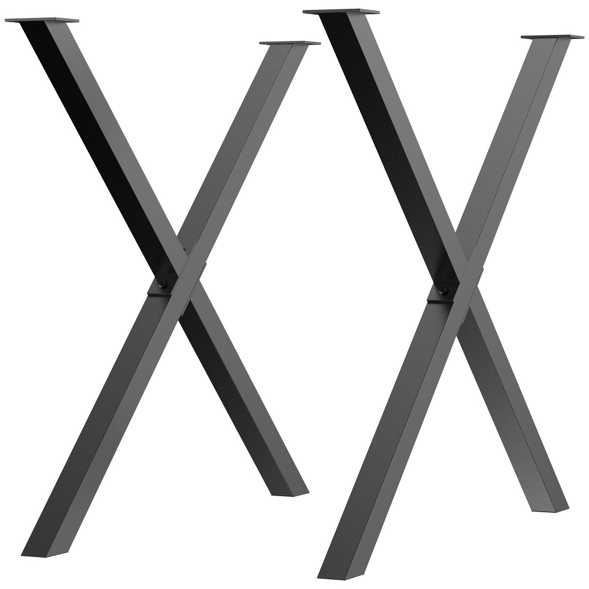 Zwarte Stalen X-Poten, set van 2, 72 cm