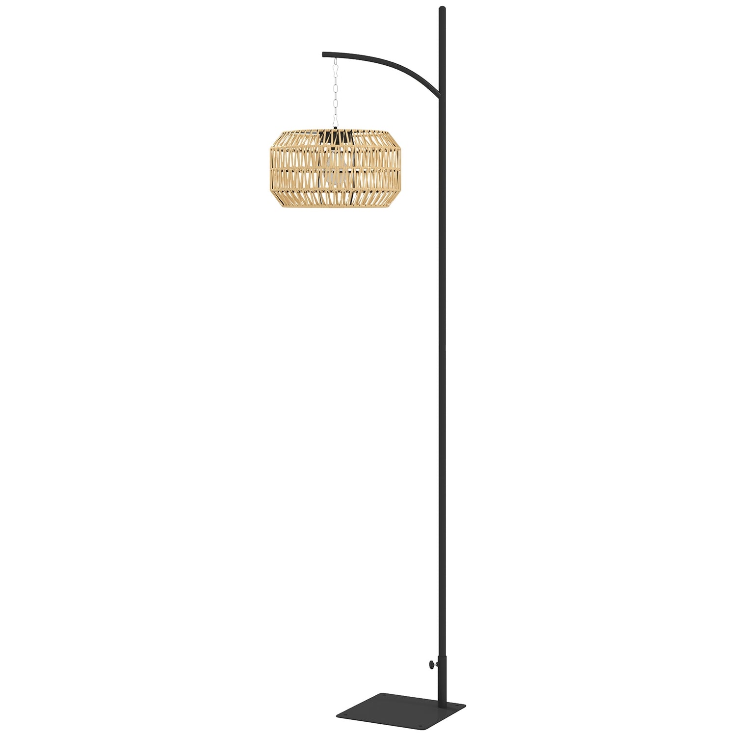Boho Stijl Rattan Solar Vloerlamp, IP44 Waterdicht