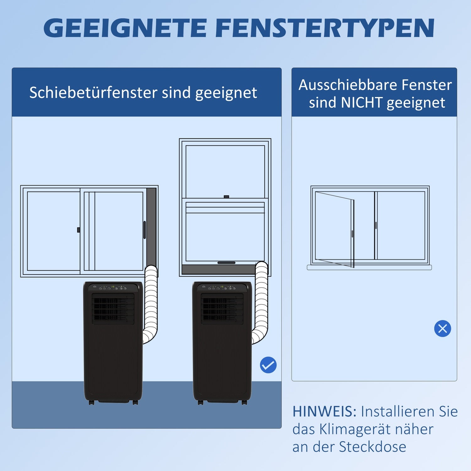 Draagbare airconditioning 9000 BTU – Luchtontvochtiger en ventilator