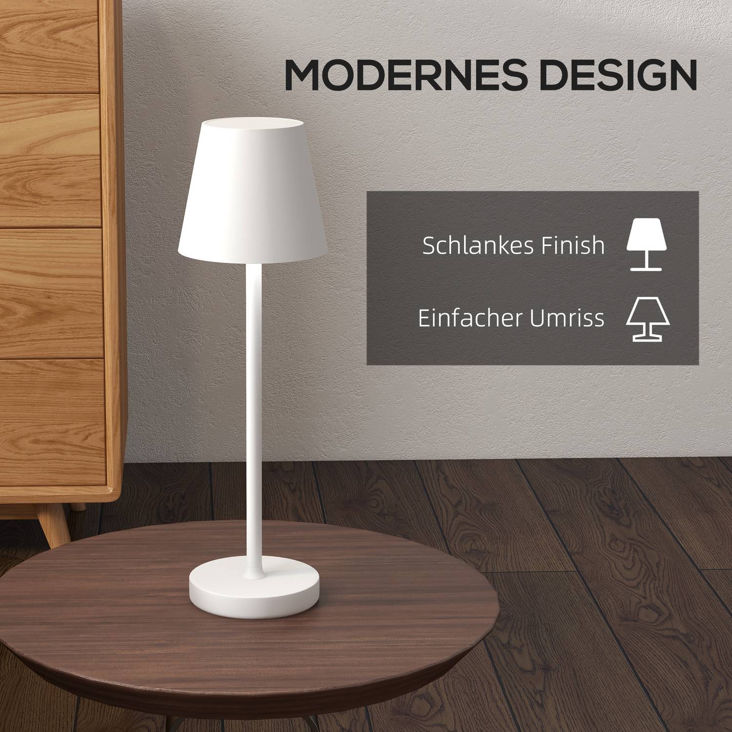 Draagbare metalen USB-bureaulamp – Oplaadbaar, 3 lichtstanden