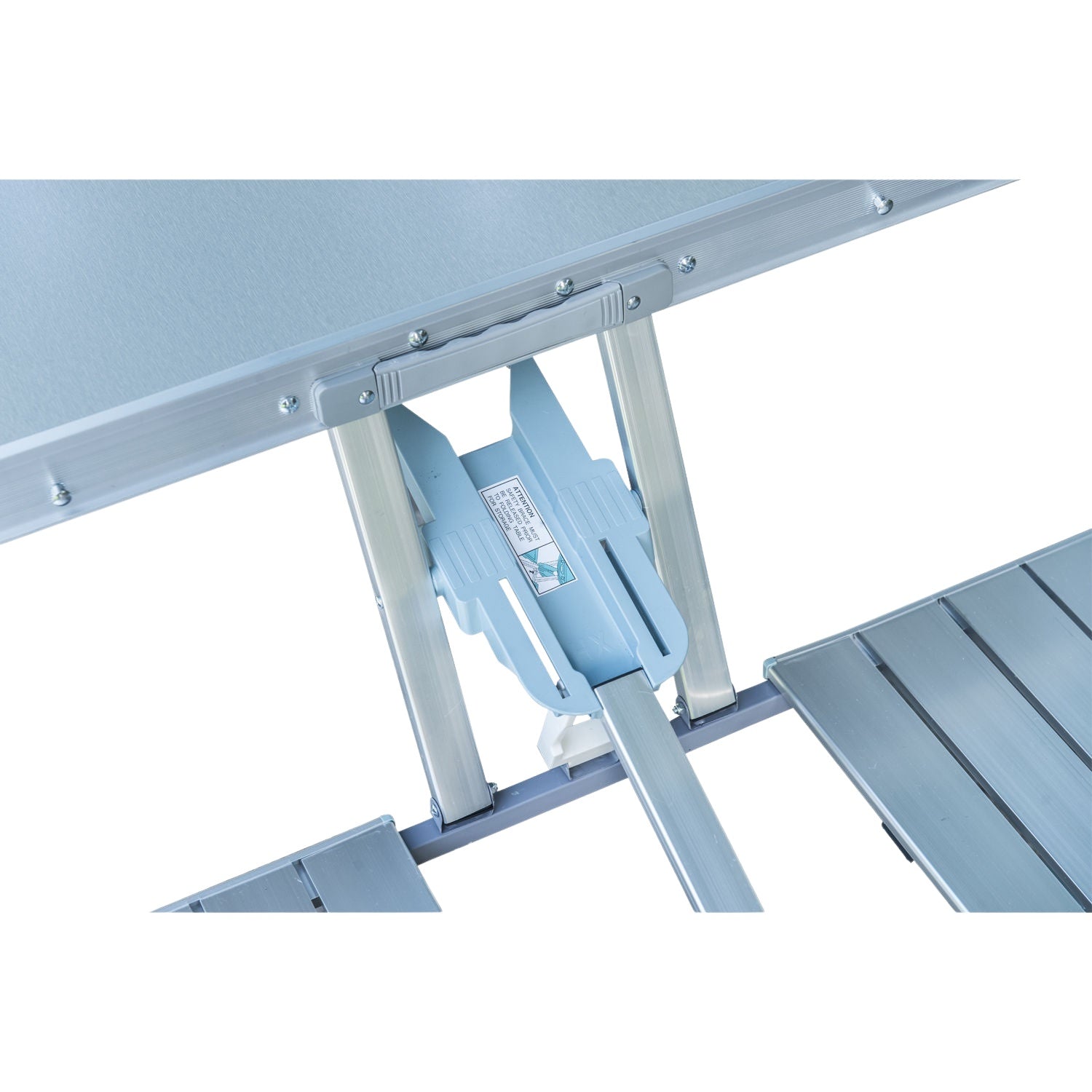 Draagbare opklapbare aluminium tafel met zitjes, zilver, 85x68 cm