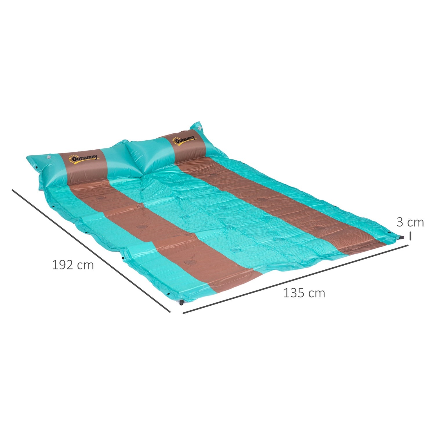Camping slaapmat, 3 cm dik, 192x135cm, met pomp