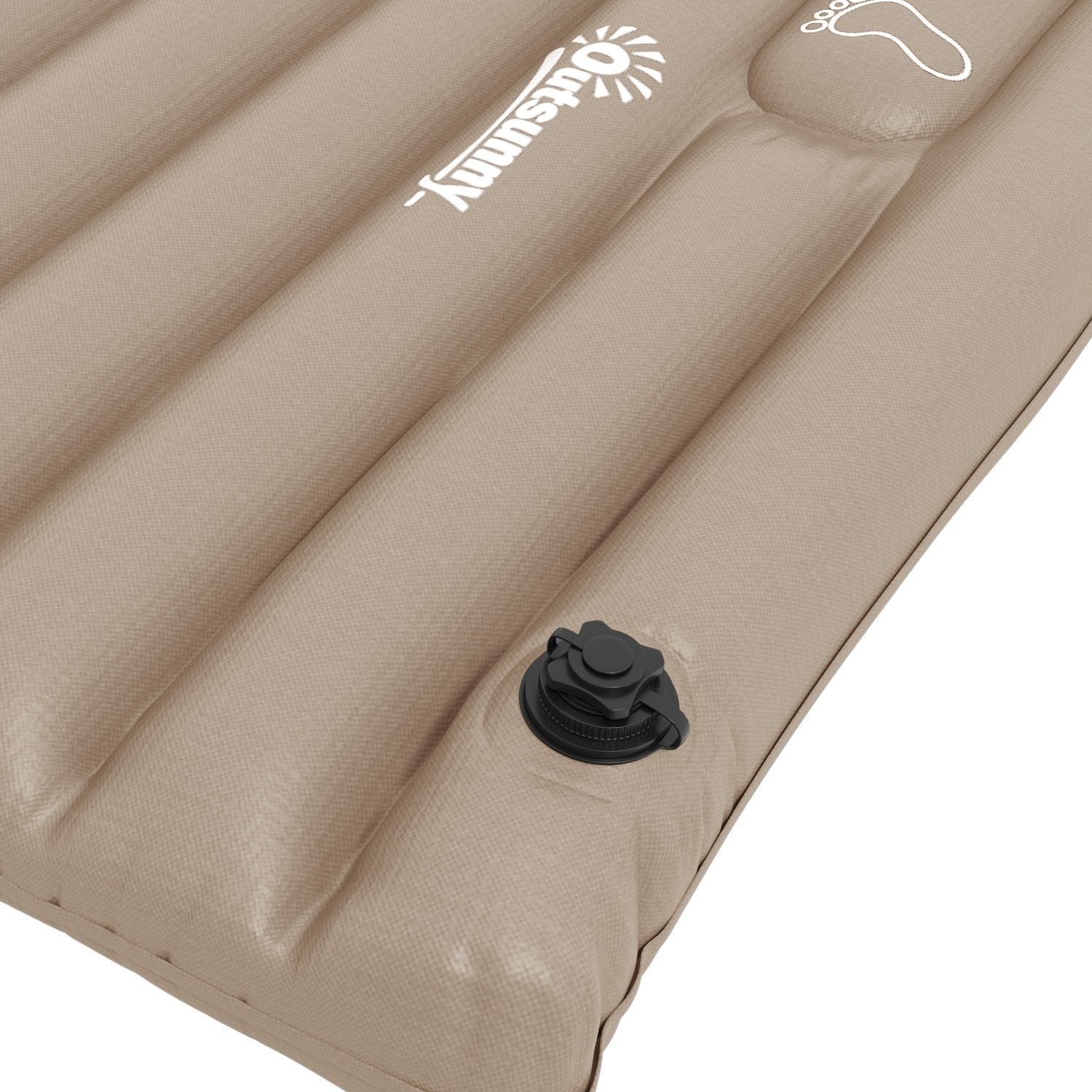 Kampeerluchtbed Met Voetpomp, Waterafstotend, Khaki
