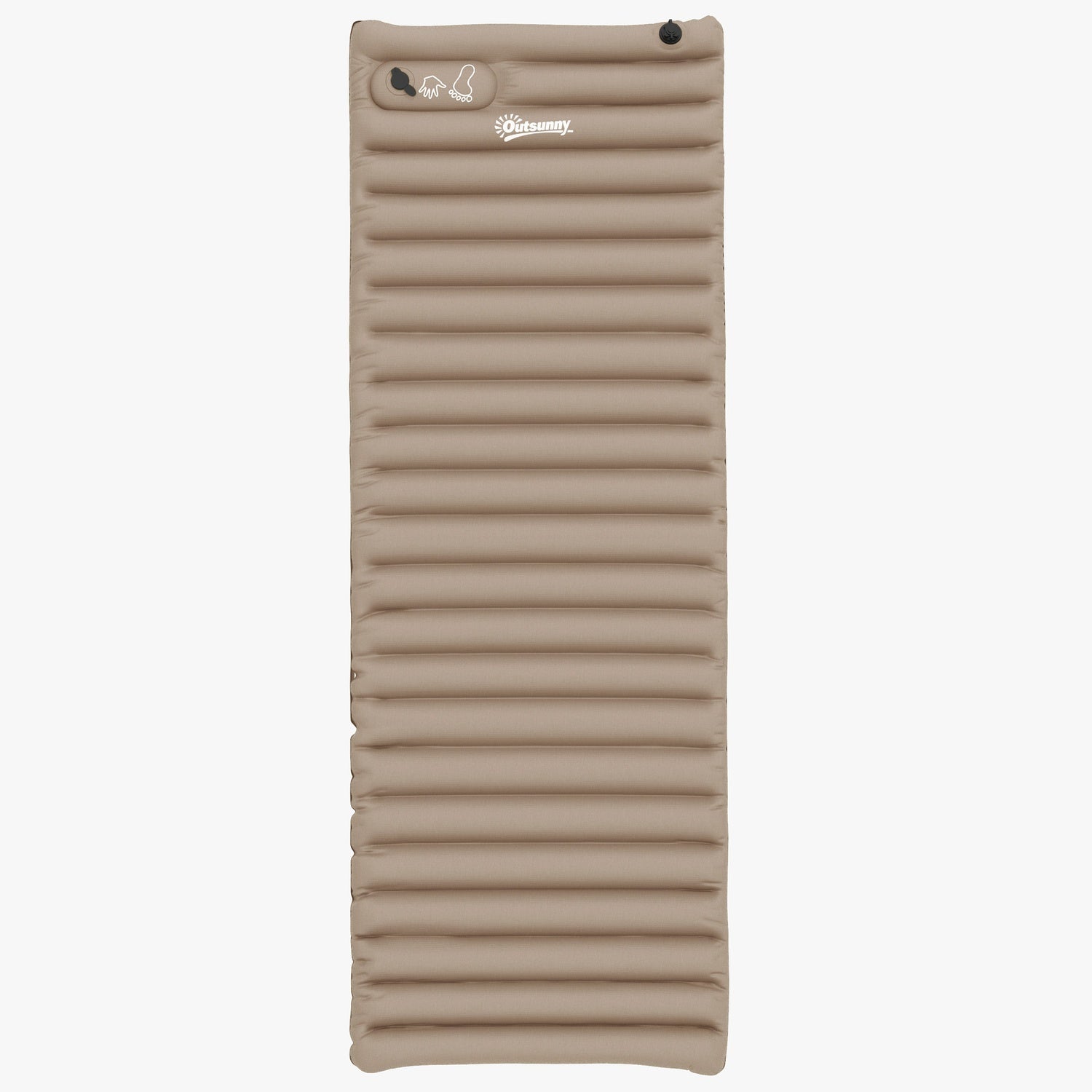 Kampeerluchtbed Met Voetpomp, Waterafstotend, Khaki