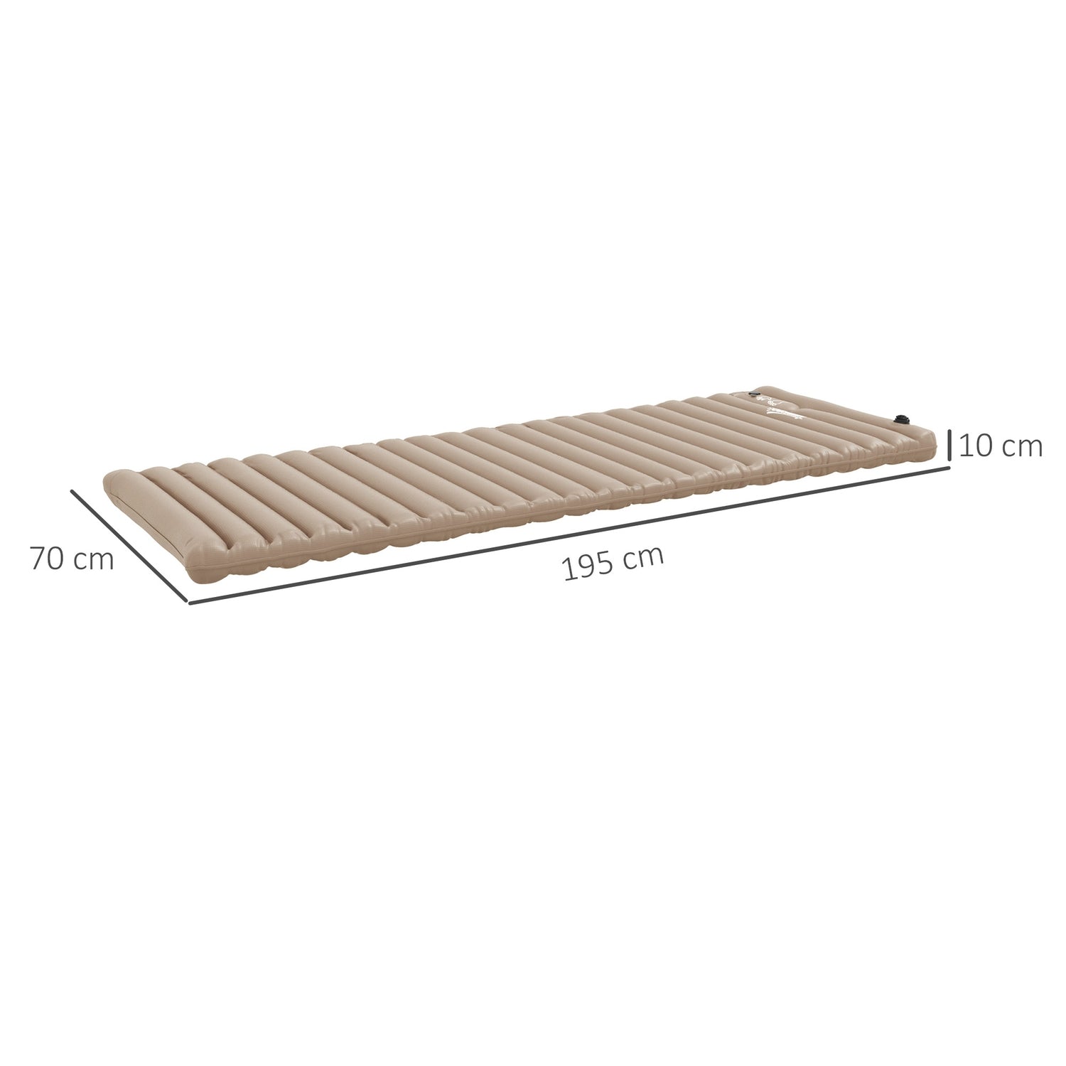 Kampeerluchtbed Met Voetpomp, Waterafstotend, Khaki
