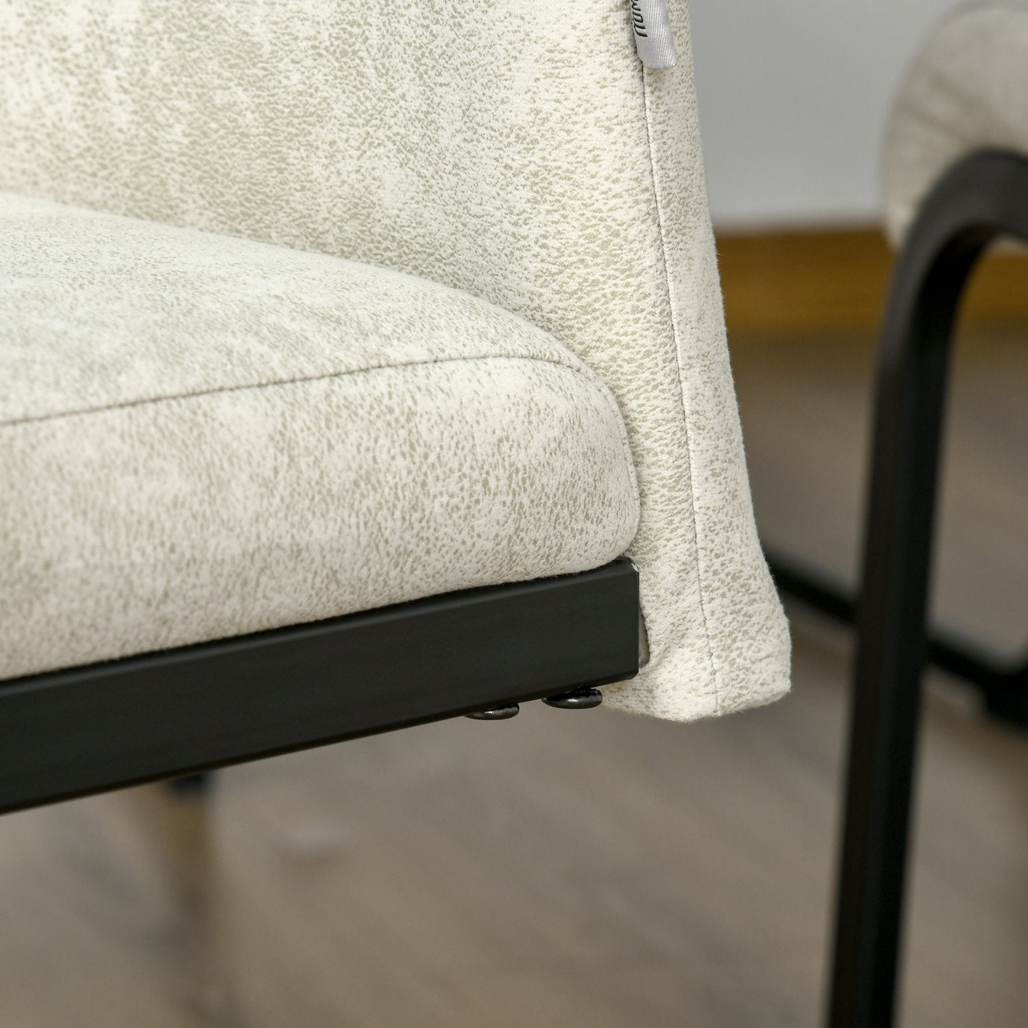 Vrijdragende eetkamerstoelen, ergonomische set van 4, beige polyester