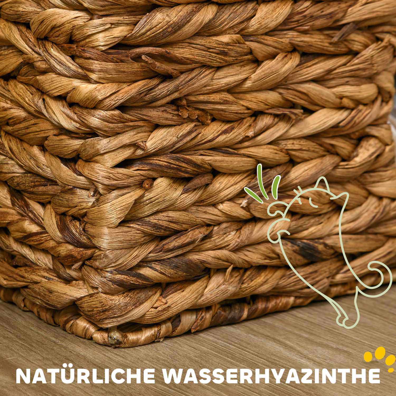 Krattoren, 76 cm, 3 holen, waterhyacint, lichtbruin