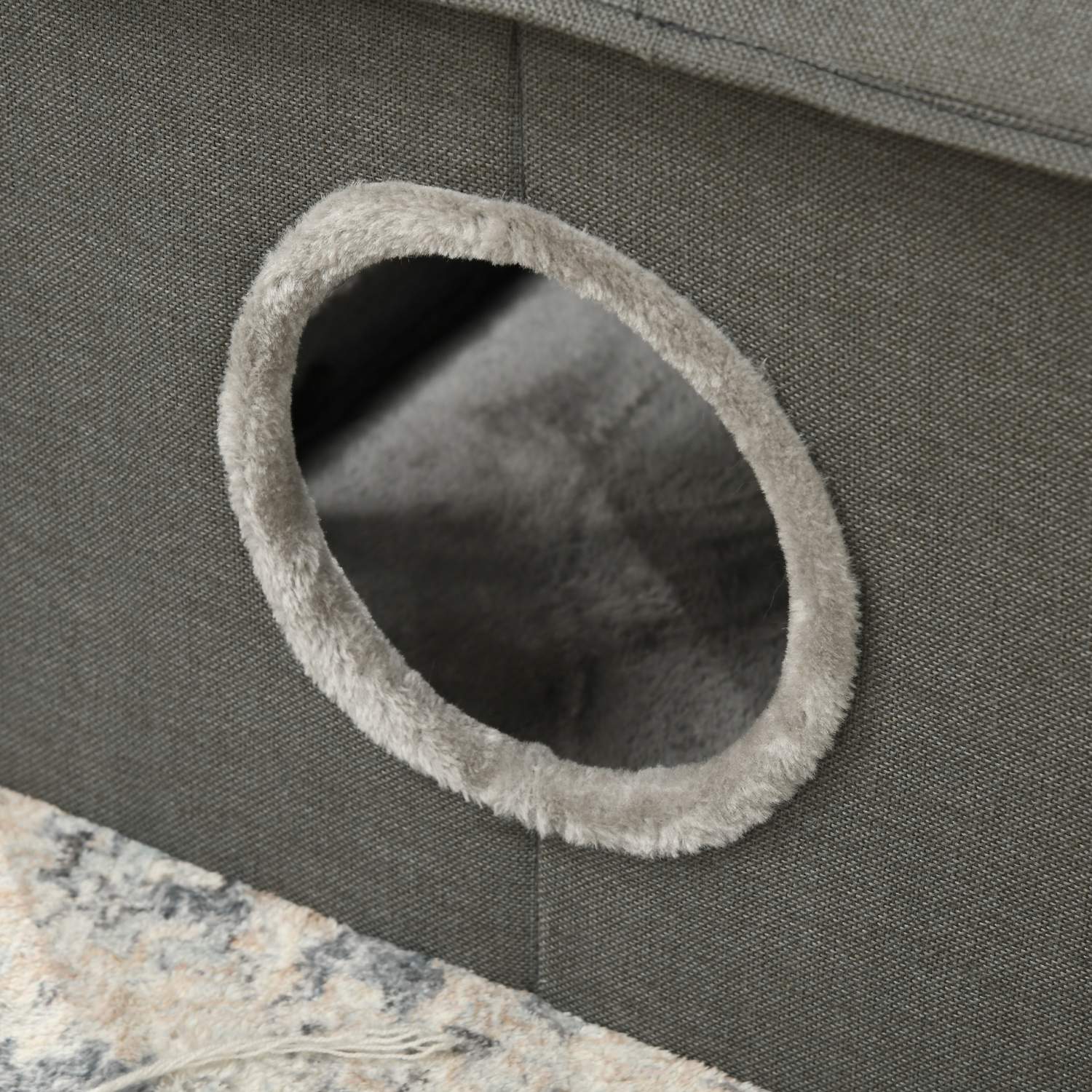 Kattenmand, gezellig grijs polyester, geschikt voor katten tot 5 kg