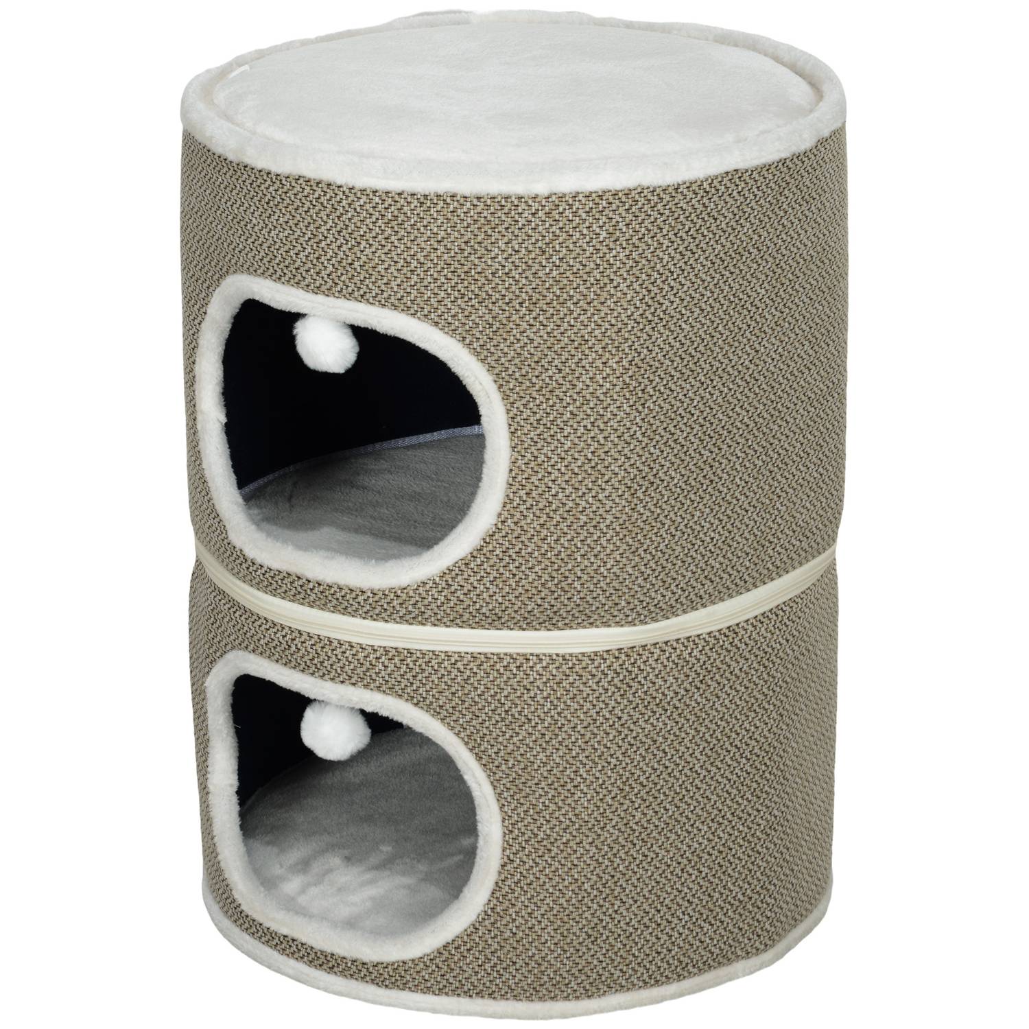 Krabton – 2 grotten, sisal, 69 cm, koffie/crème