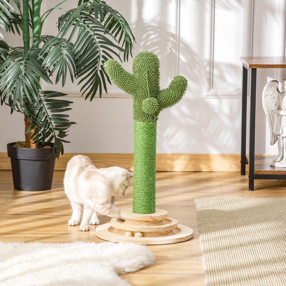 Krabpaal Cactusontwerp, Sisal & Grenen, 60 cm