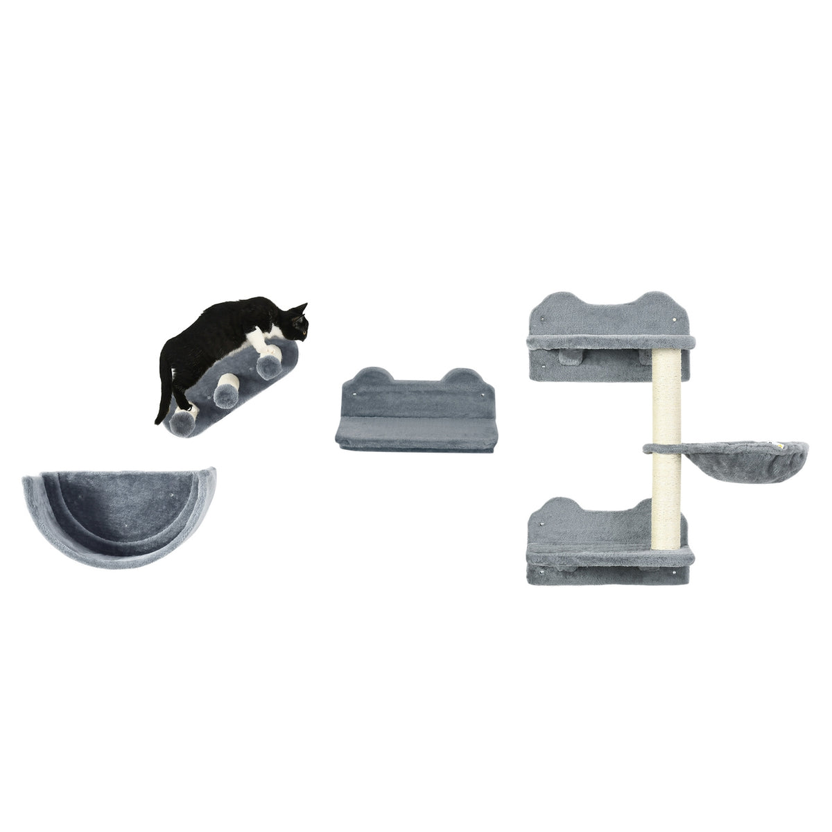 Klimrek voor katten met krabpaal en hangmat