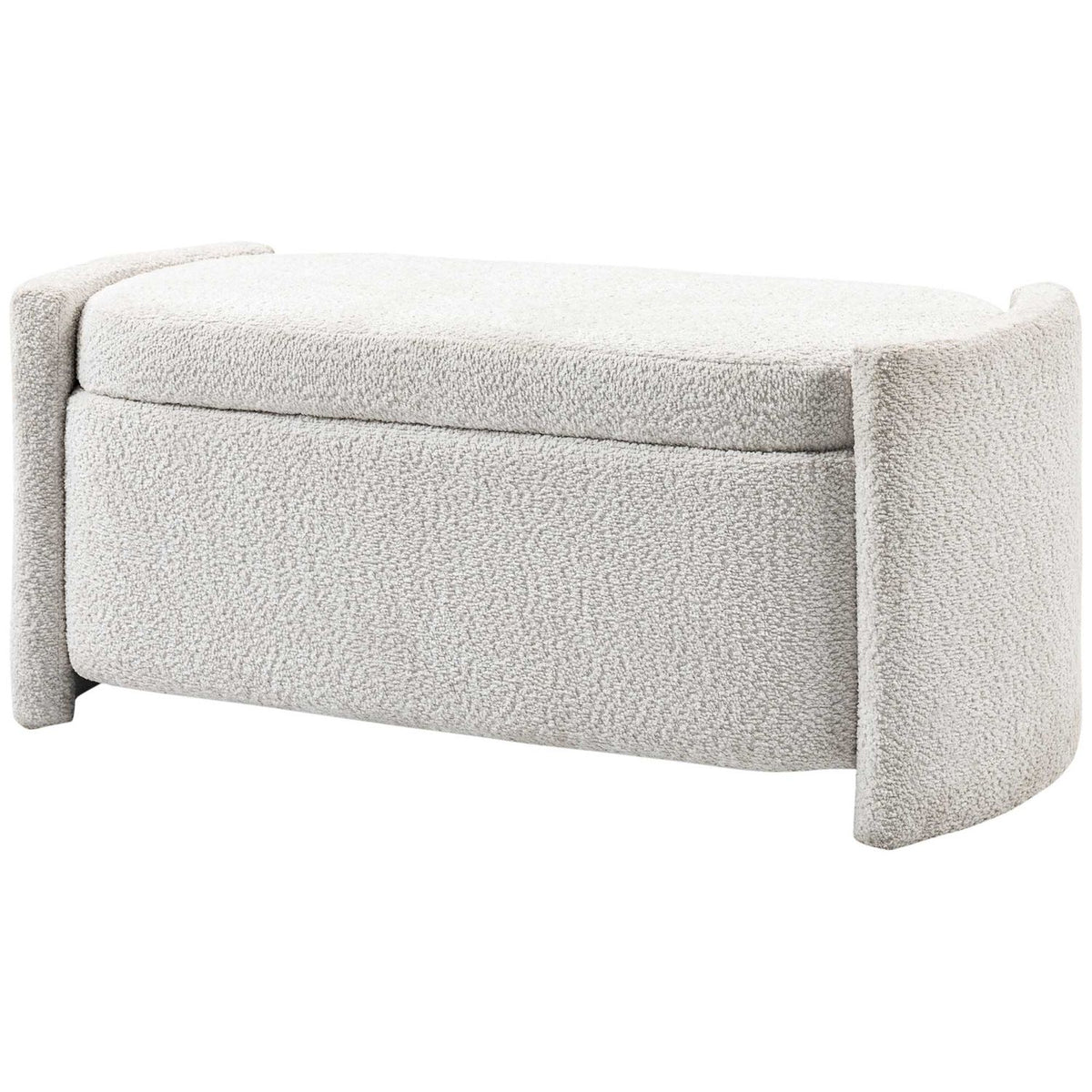 Crème fluwelen opbergbank met deksel – 105 x 44 x 45,5 cm