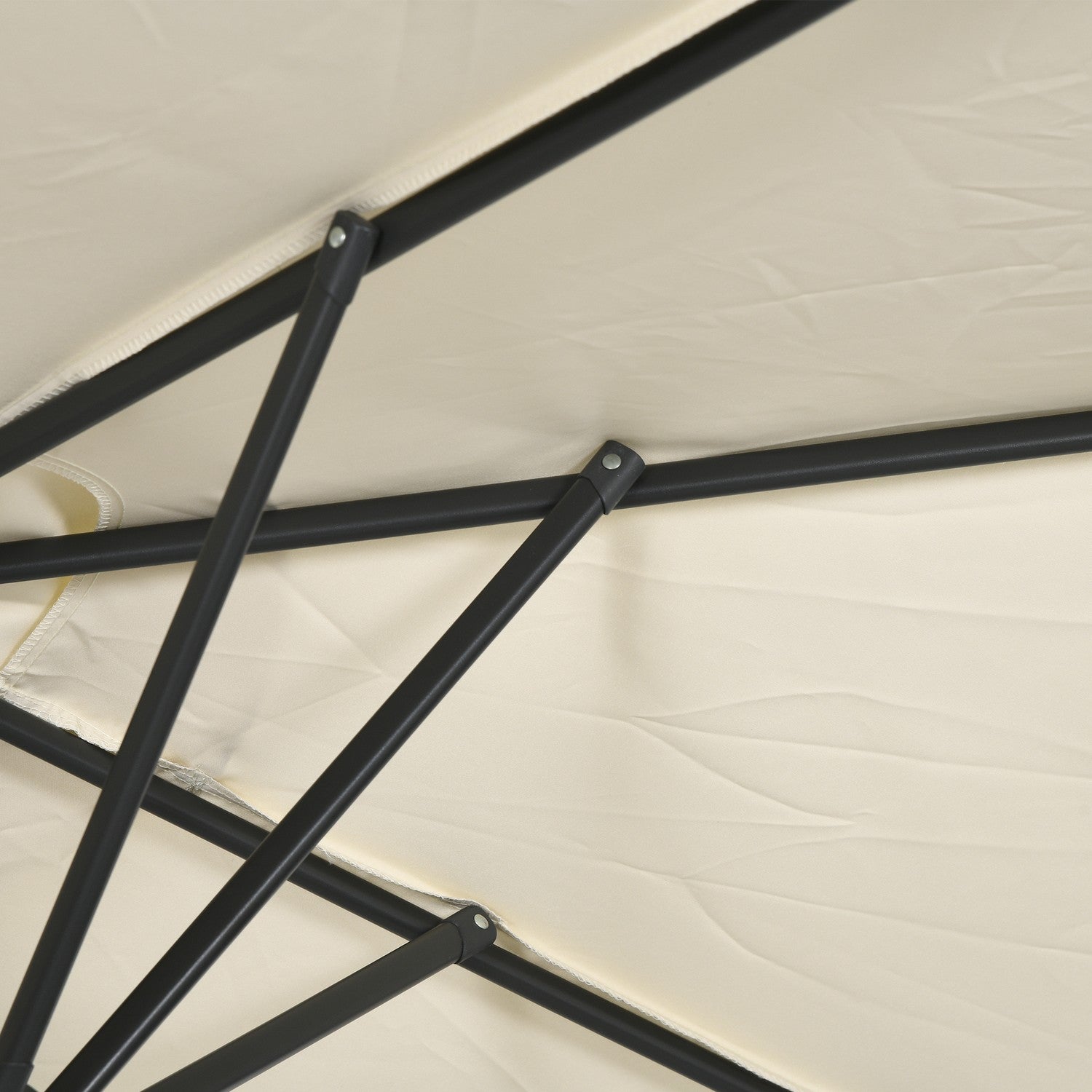Crème buiten dubbele parasol – Verstelbare kantelfunctie, 150x295cm