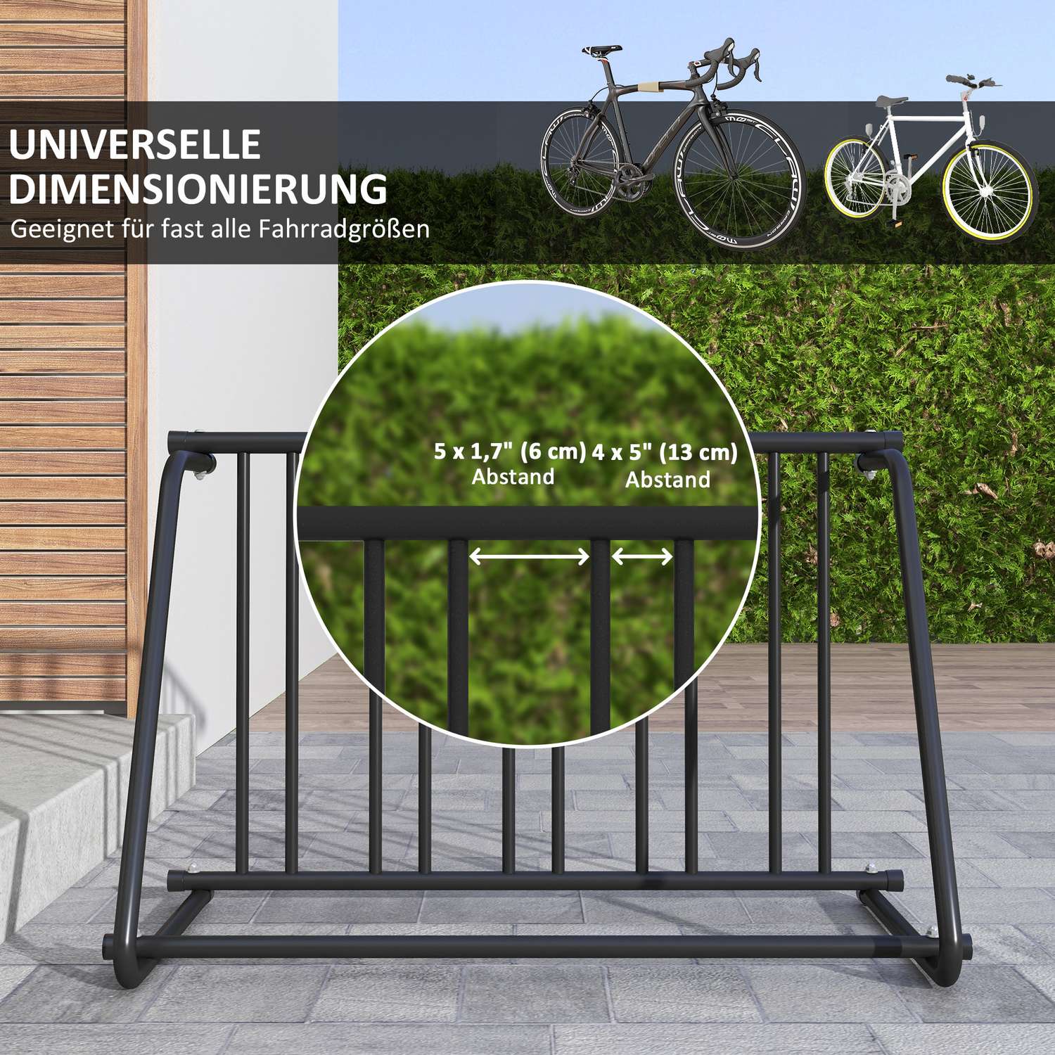 Fietsenrek, weerbestendig staal, geschikt voor maximaal 3 fietsen