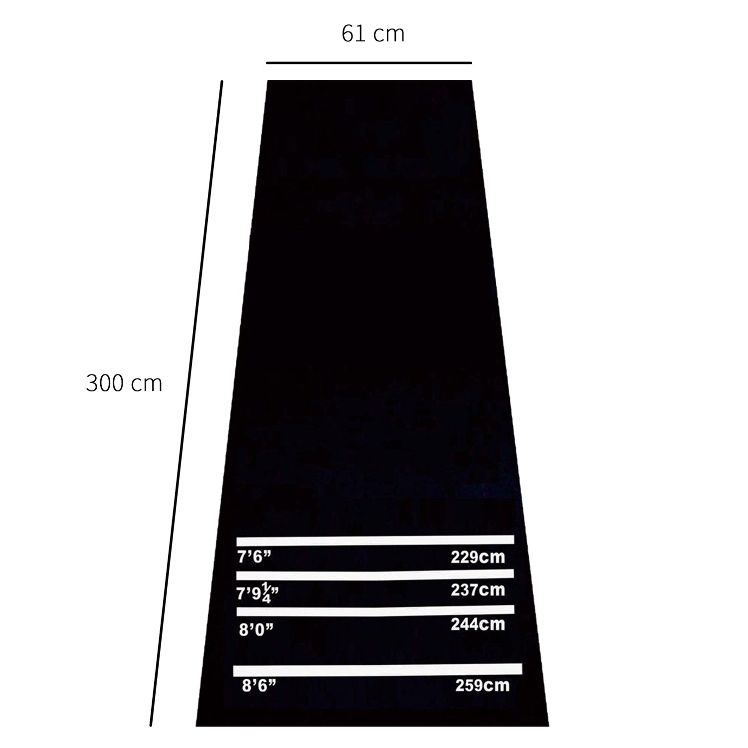 Dartmat, antislip rubberen mat voor stalen en softtip darts