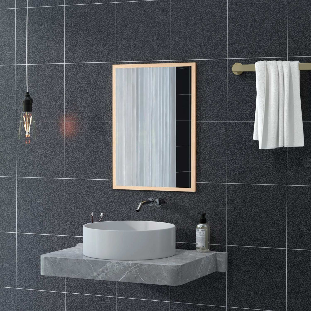 Decoratieve wandspiegel met haken, 50x70cm voor in huis