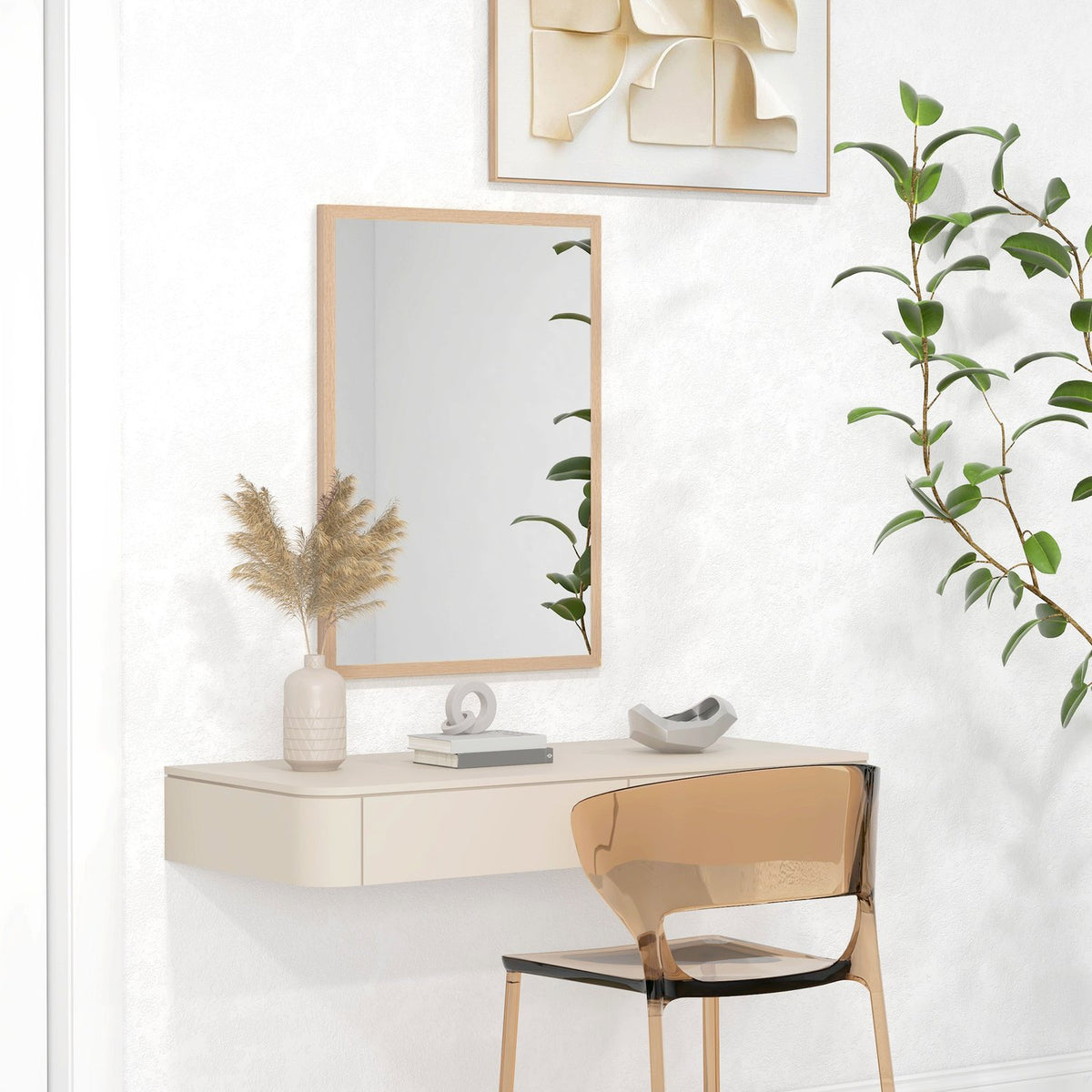 Decoratieve wandspiegel met haken, 50x70cm voor in huis
