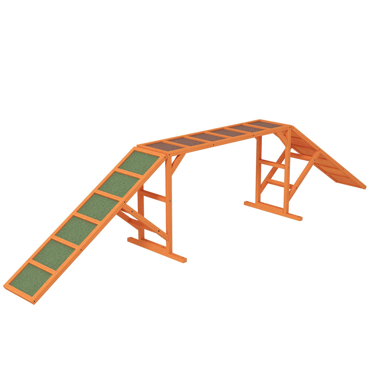 Honden Agility Brug met Safety Bar, Antislip, 325 cm, Oranje