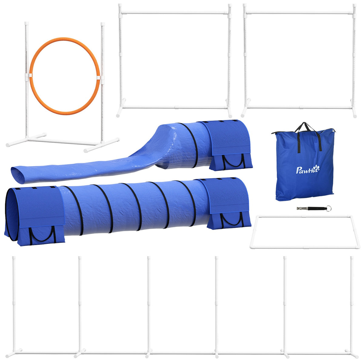 Dog Agility Set met verstelbare hindernissen en tunnel
