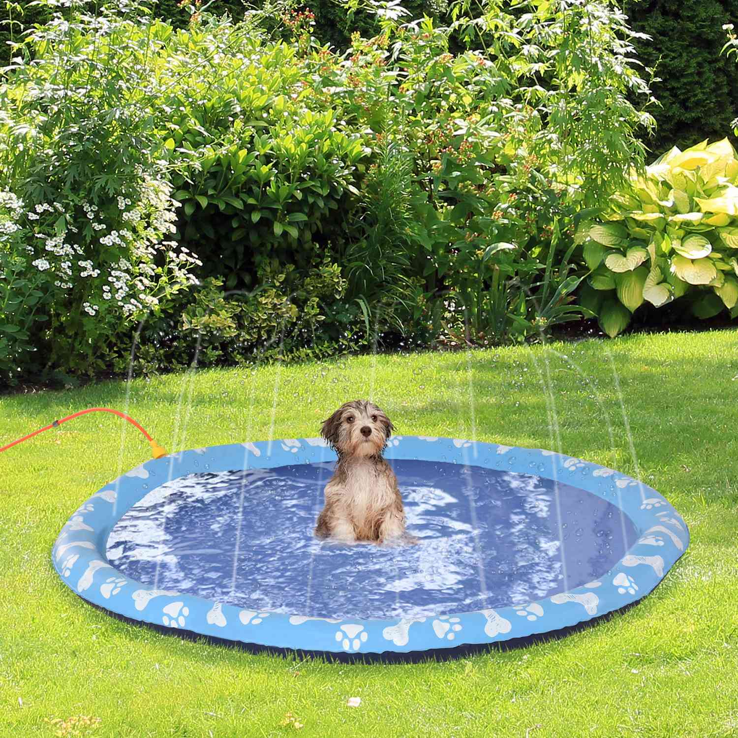 Dog Splash Sprinkler Mat – 150 cm, Anti-slip PVC Mat