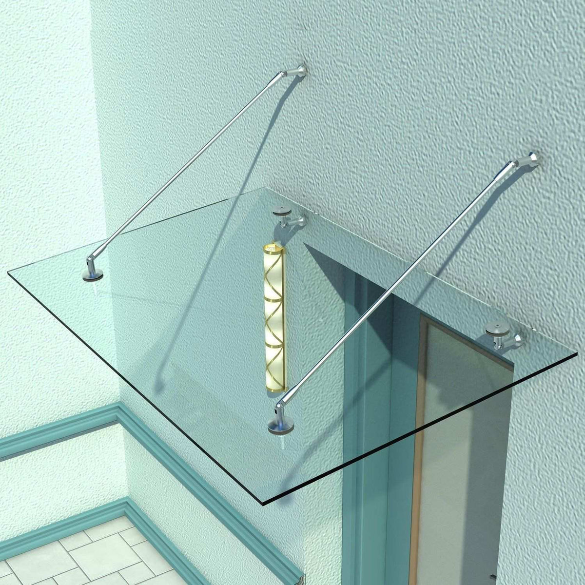 Luifel van gehard glas – 304 roestvrij staal, diverse afmetingen