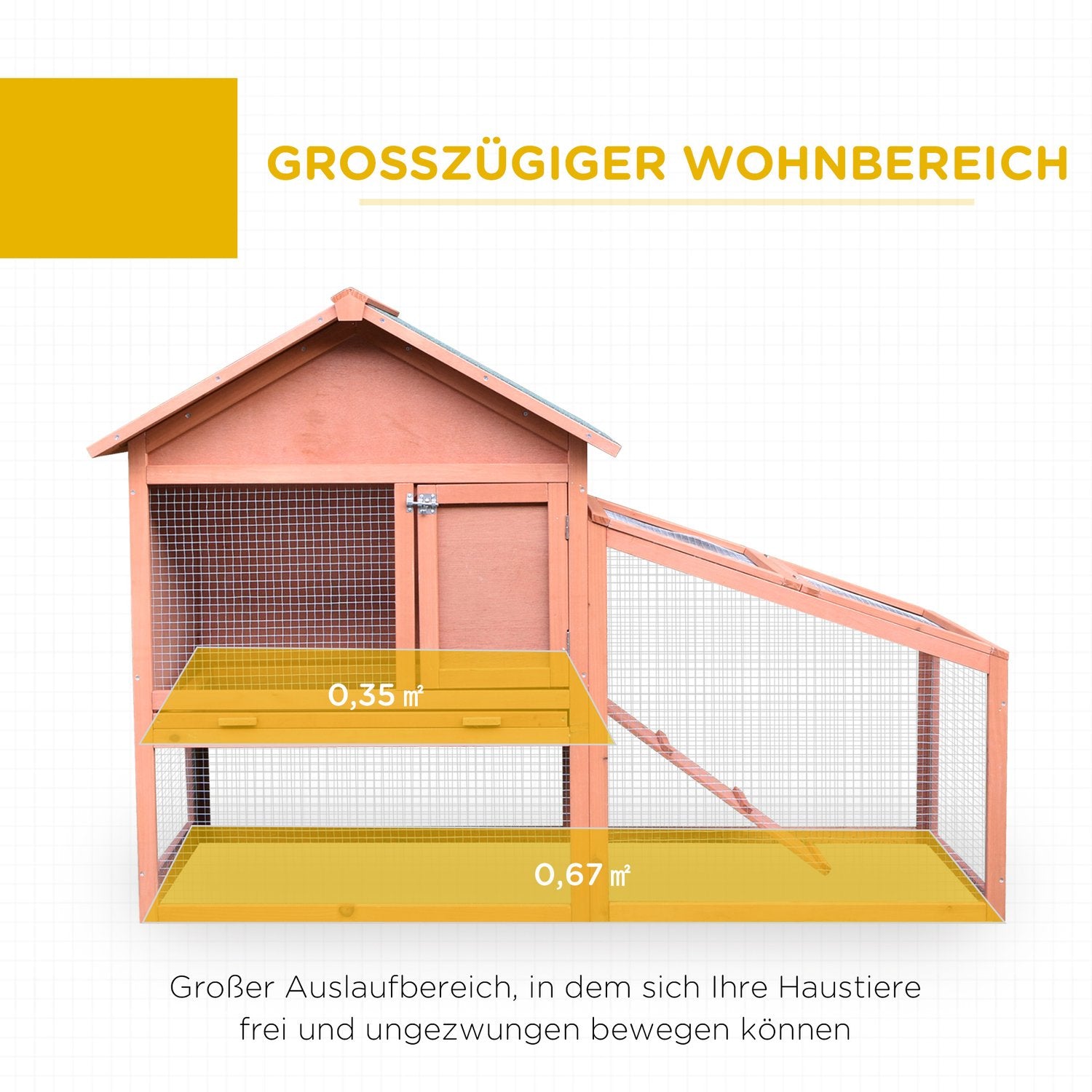 Doppelstöckiger Outdoor-Kleintierkäfig, Fichte – 144x64,5x100 cm