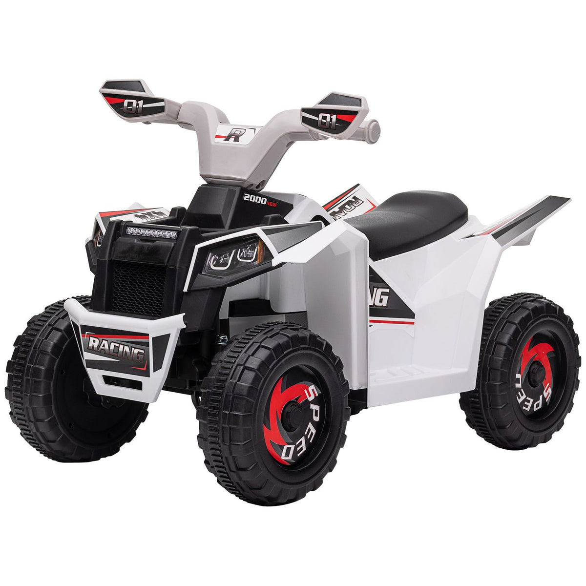 Elektrische kinderquad - 6V, 2,5 km/u, 1,5-3 jaar, wit