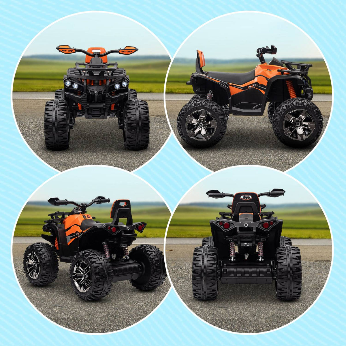 Elektrische Quad voor Kinderen 3-5 jaar, 12V met MP3 & USB, Oranje