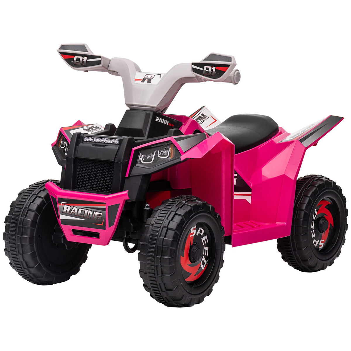 Elektrische quad voor kinderen, vooruit/achteruit, 6V, 1,5-3 jaar, roze