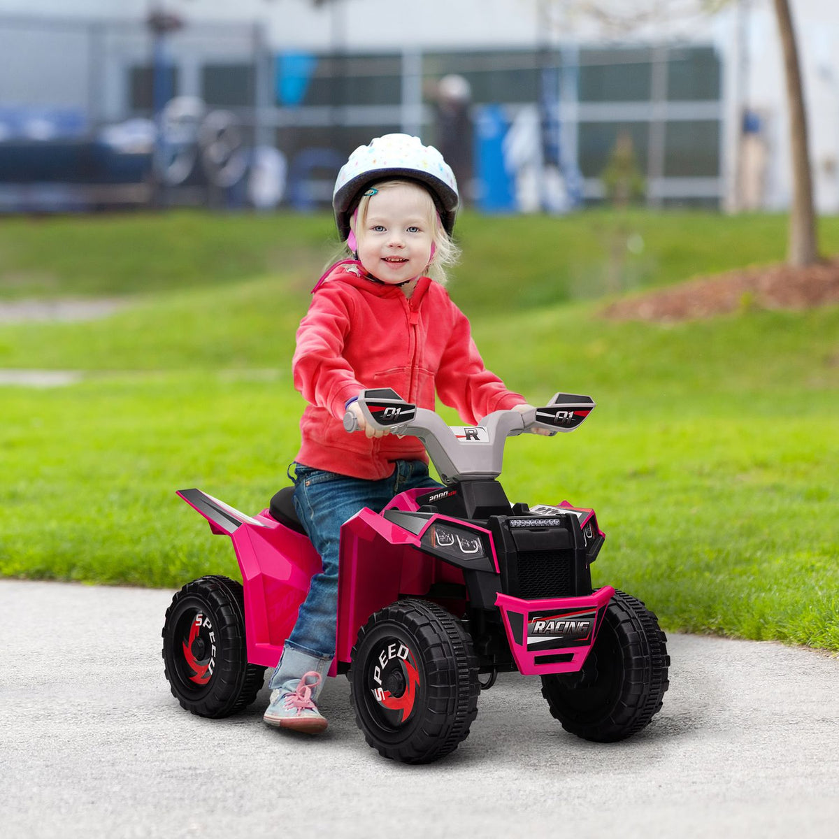 Elektrische quad voor kinderen, vooruit/achteruit, 6V, 1,5-3 jaar, roze