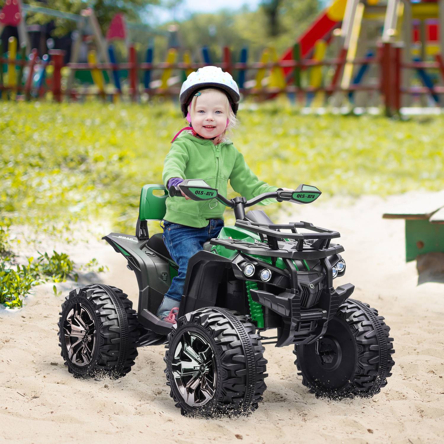 Elektrische kinderquad, vooruit & achteruit, MP3 & koplampen