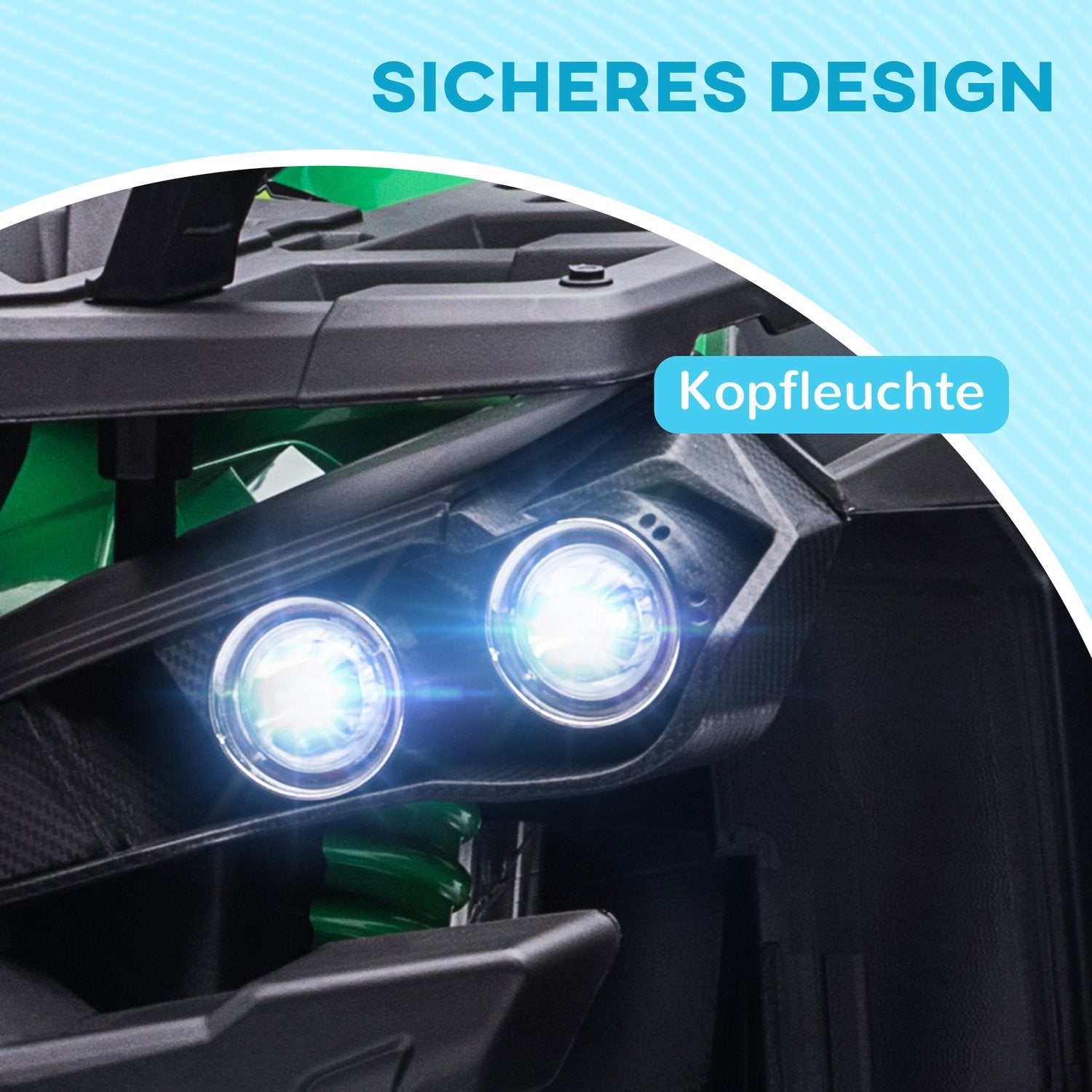 Elektrische kinderquad, vooruit & achteruit, MP3 & koplampen