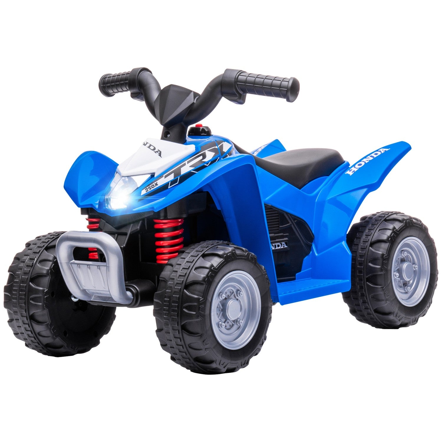 Elektrische quad voor kinderen met ledverlichting en claxon, metallic blauw