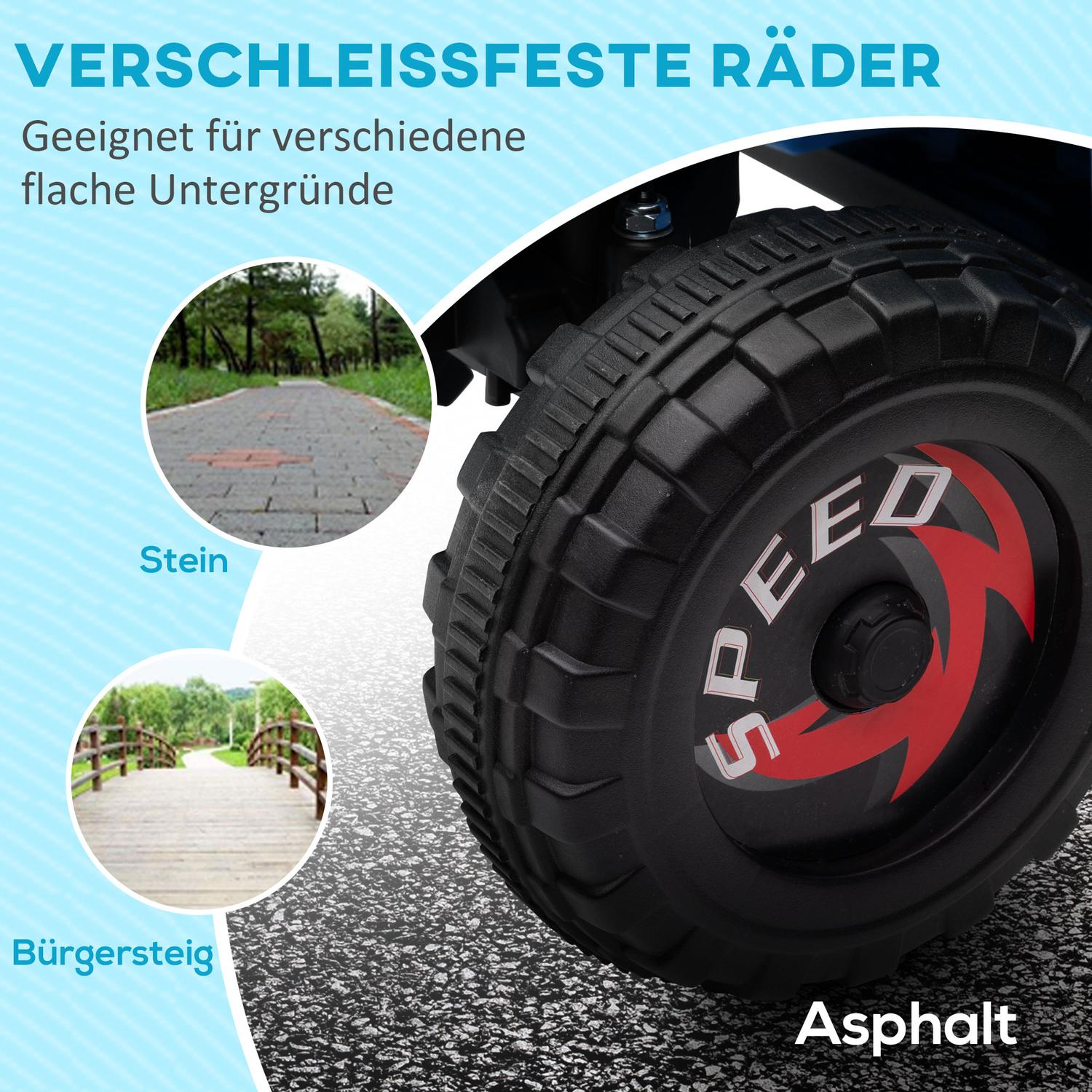Elektrische kinderquad met aanhanger, 6V, blauw, 1,5-3 jaar