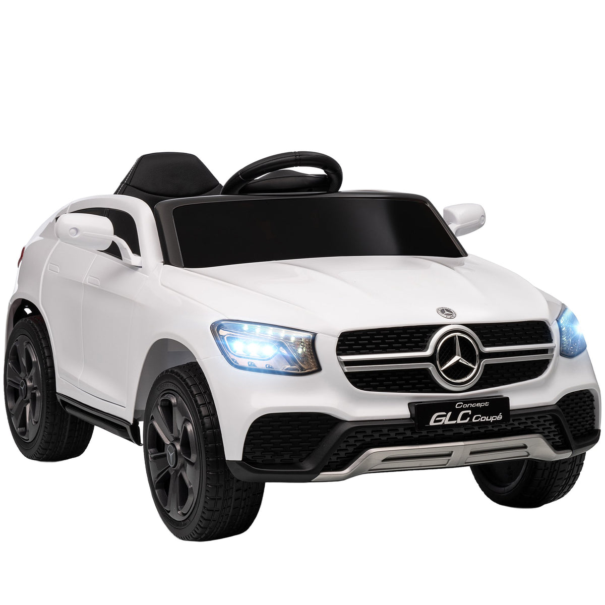 Elektrische auto voor kinderen, 12 V, met afstandsbediening, wit