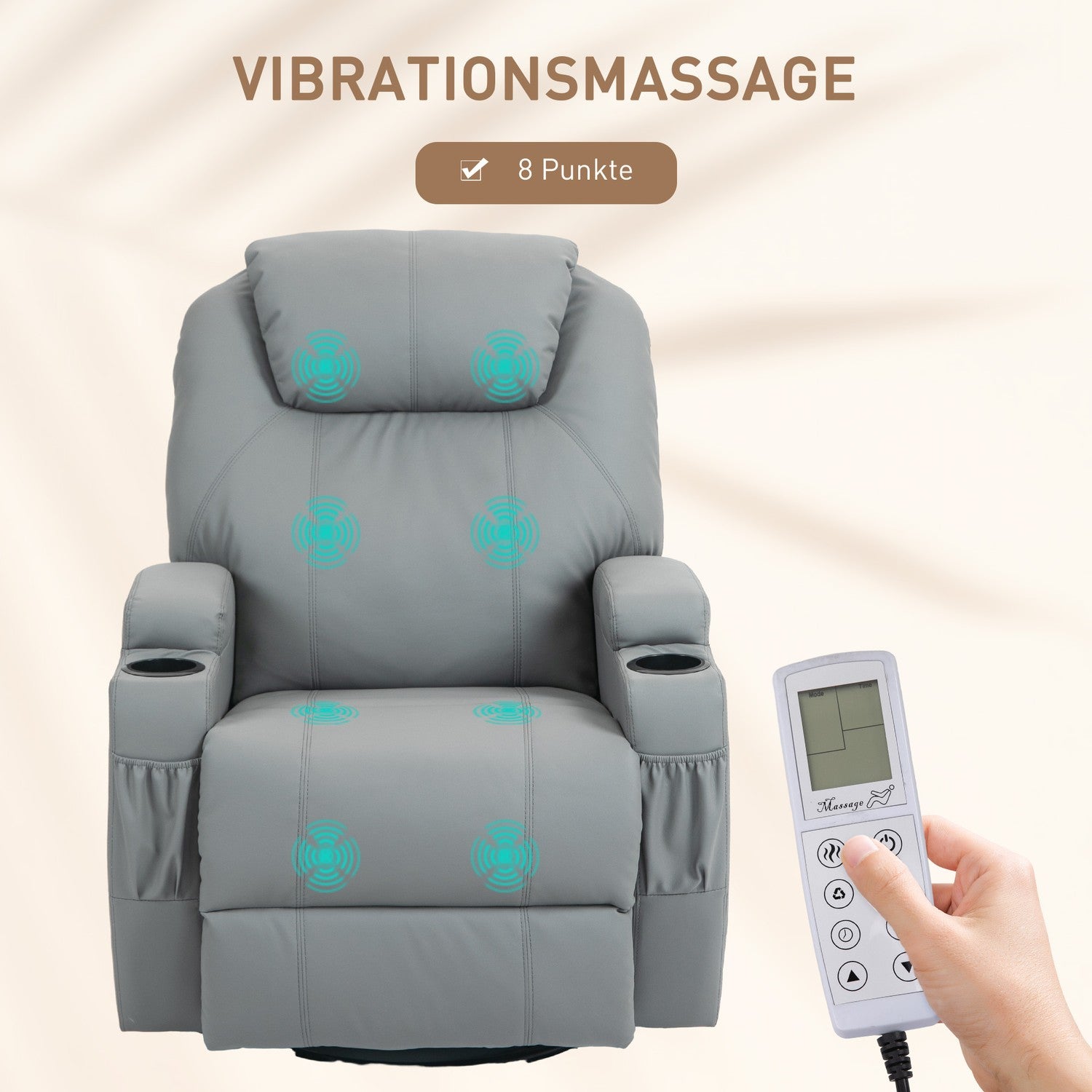 Elektrische massagestoel met draai- en kantelfuncties