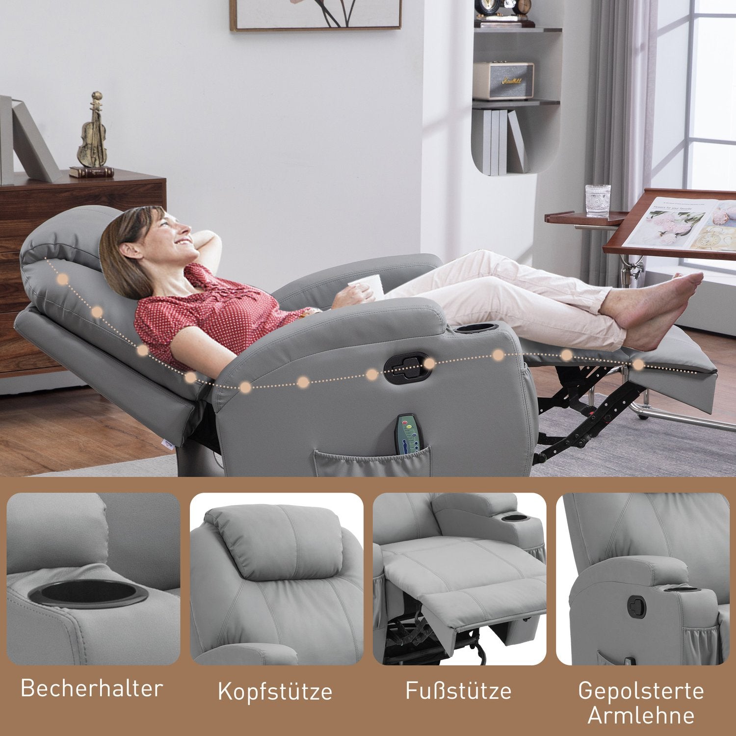 Elektrische massagestoel met draai- en kantelfuncties