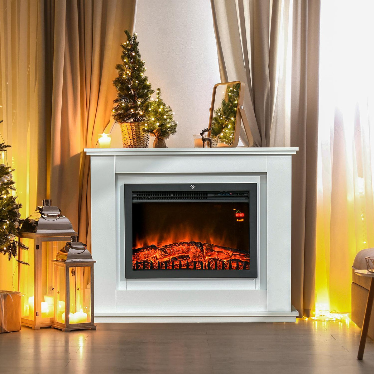 Elektrische haard, 1000 W/2000 W, dekking van 20–25 m²