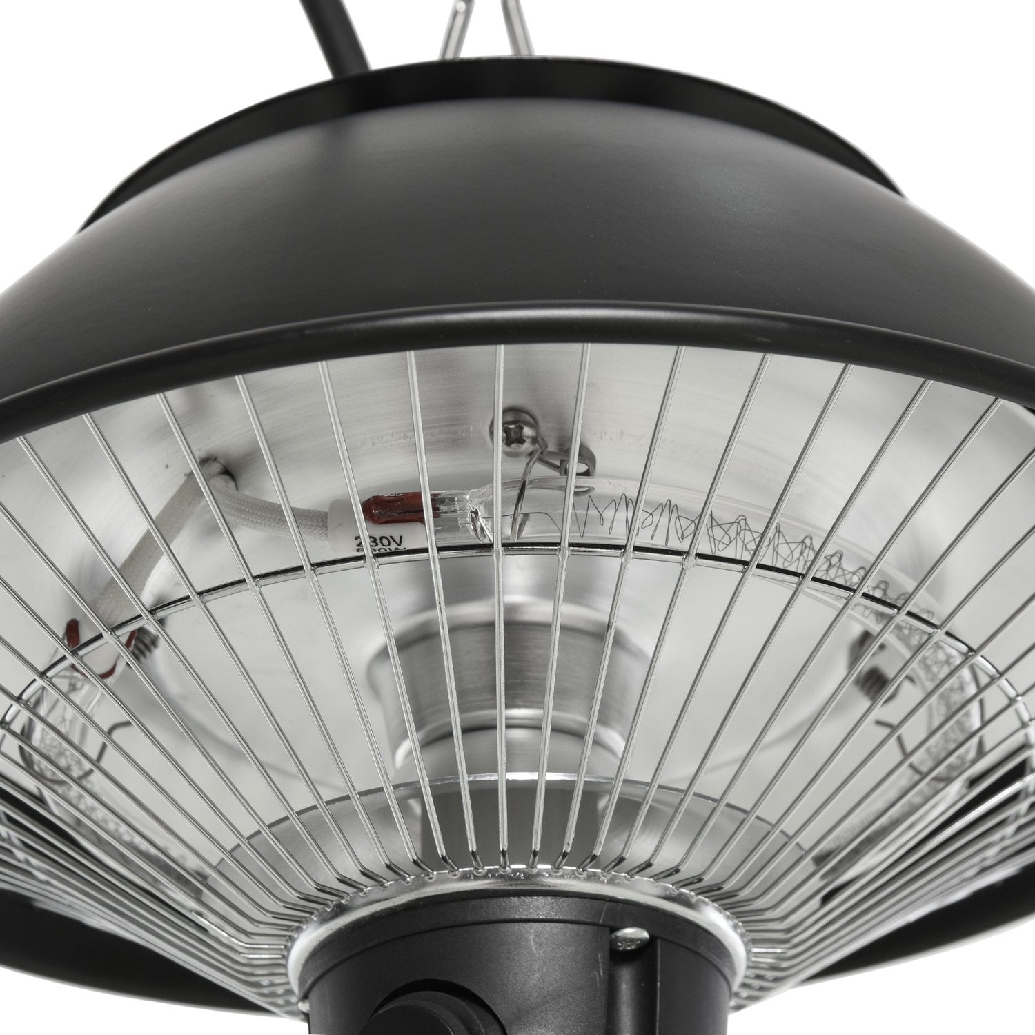 Elektrische plafondverwarming 600W, zwart aluminium, voor terrasgebruik