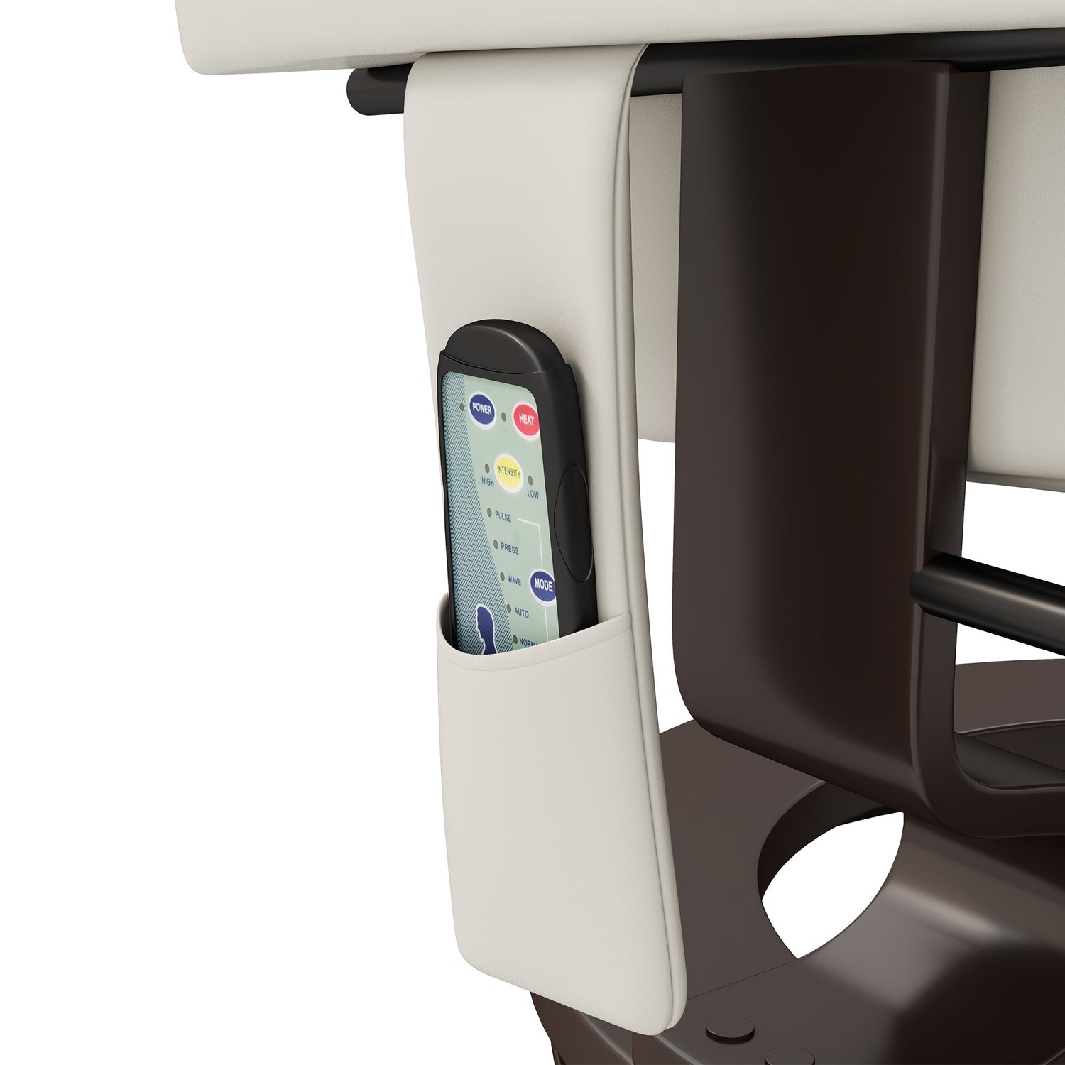 Chaise longue électrique avec pouf, similicuir, crème