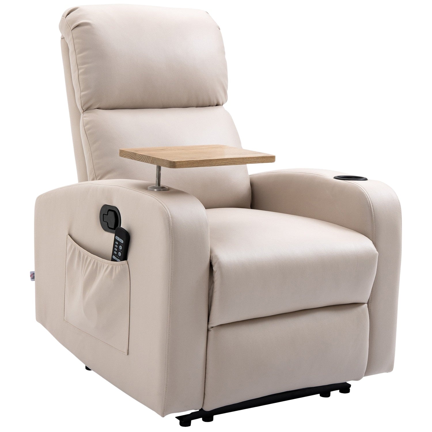 Elektrische relaxfauteuil, microvezel, lichtgrijs, massagefunctie