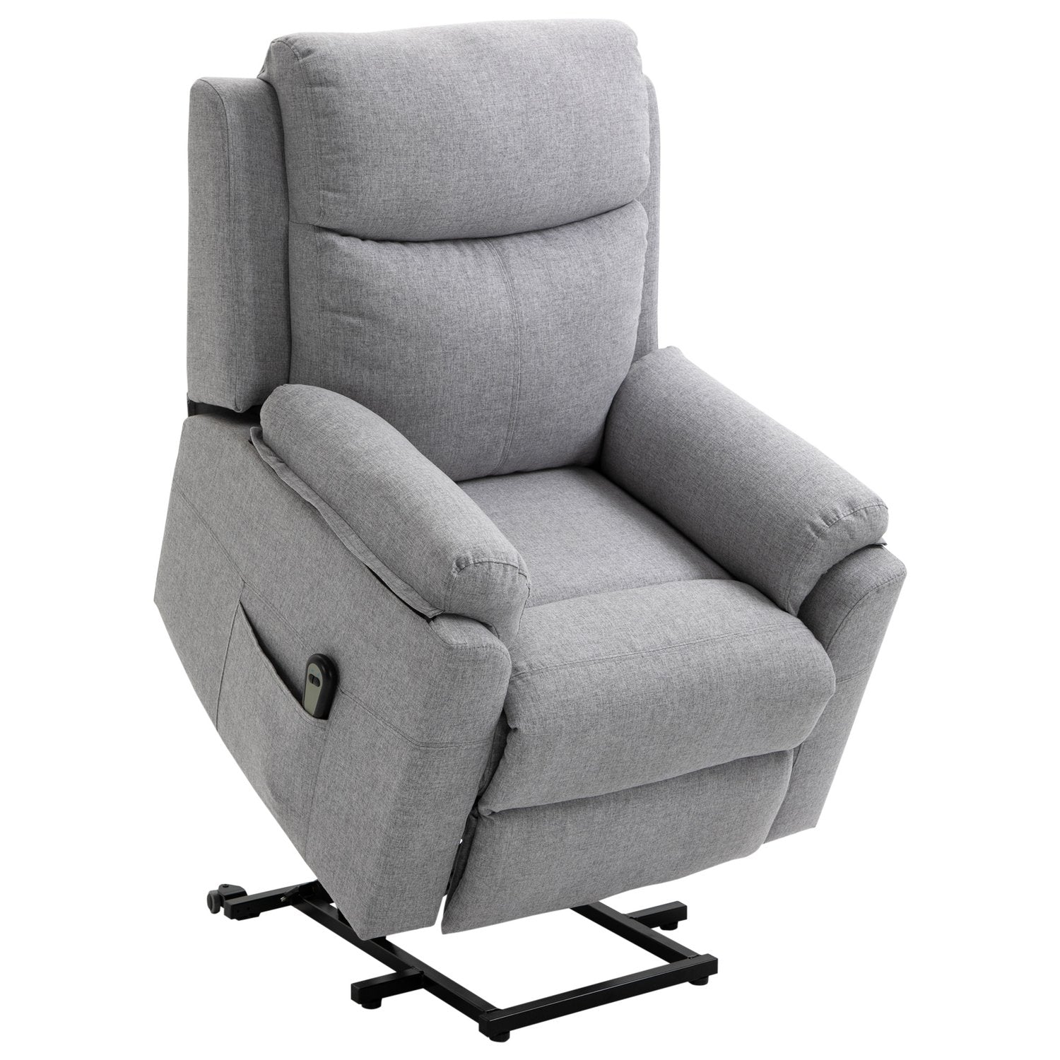 Elektrische relaxfauteuil – sta-op-hulp, 1 motor, grijs