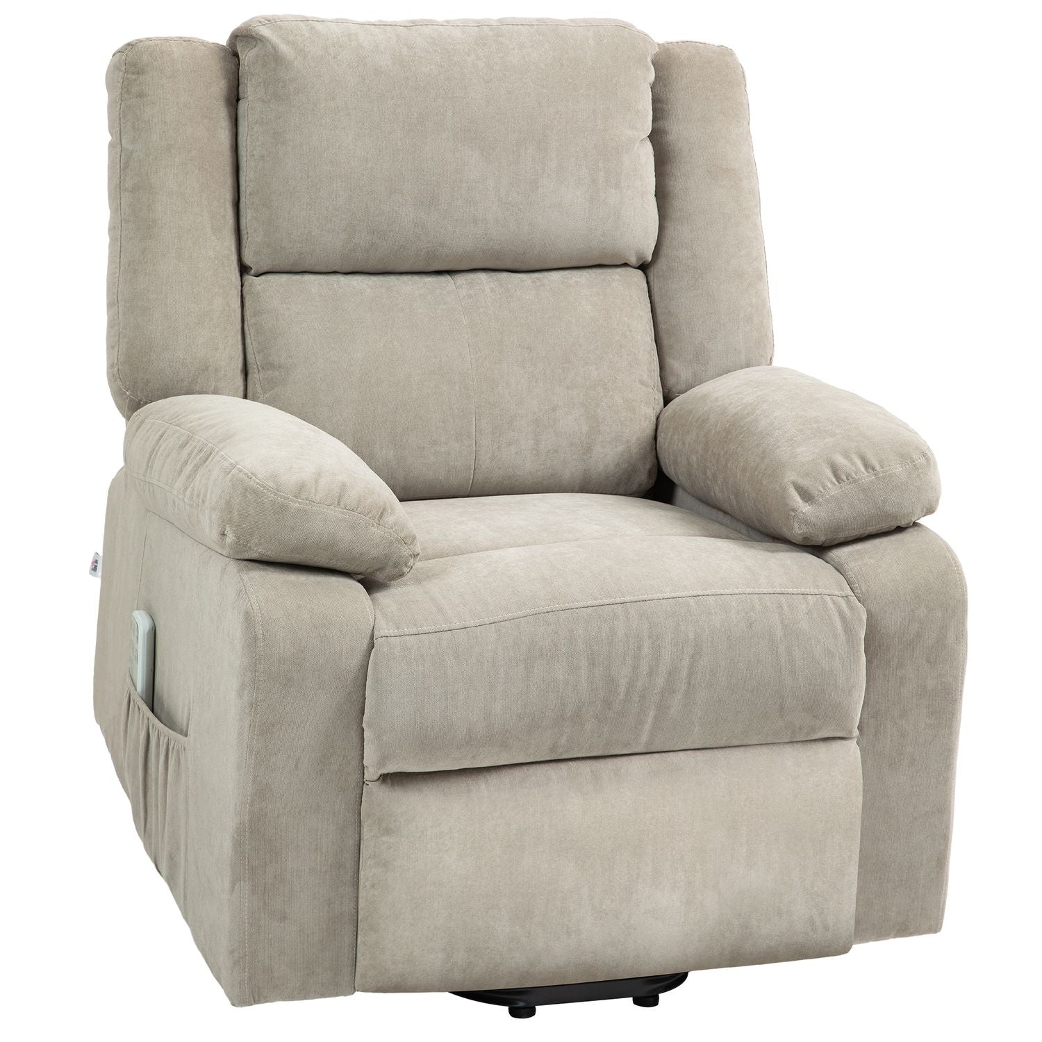 Elektrische relaxfauteuil, sta-opfunctie, pocketvering, lichtgrijs