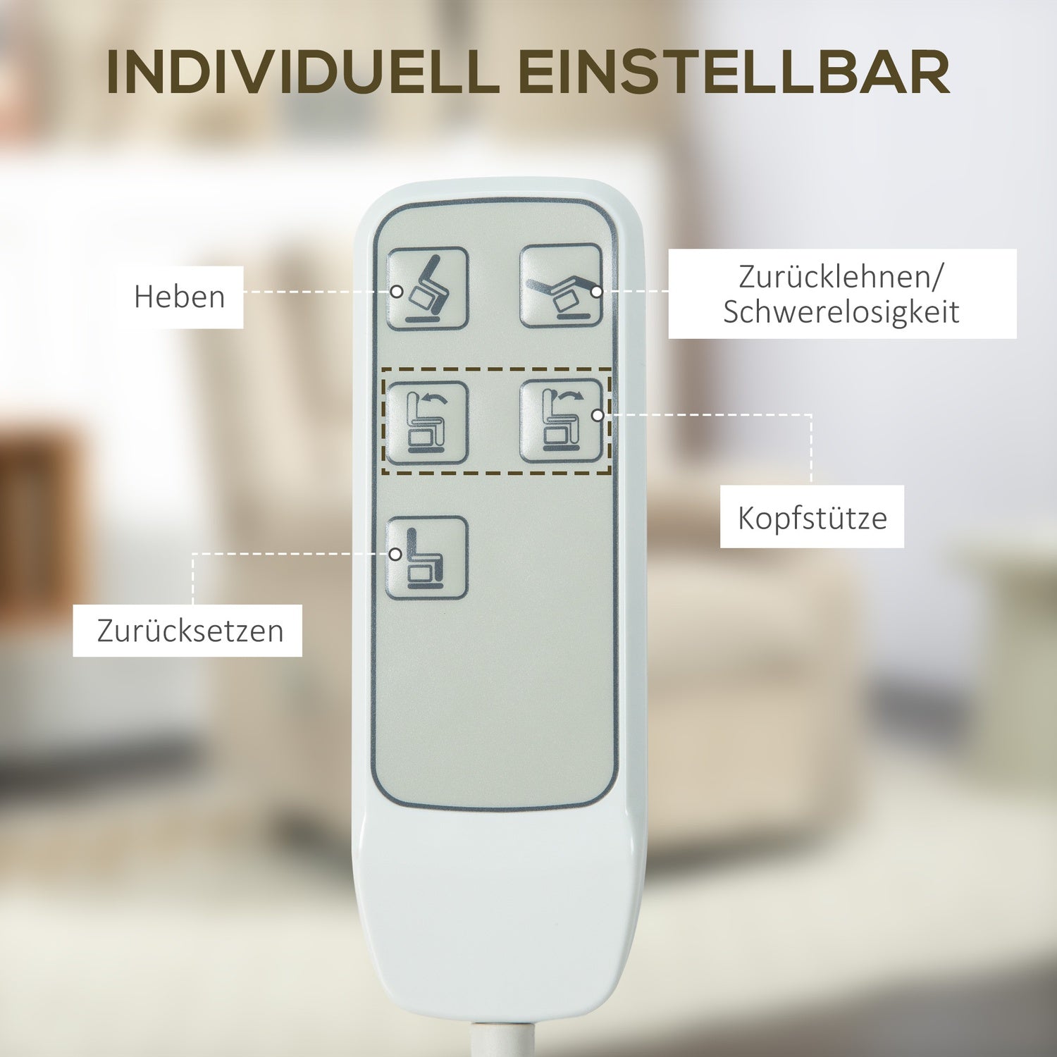Elektrische relaxfauteuil, sta-opfunctie, pocketvering, lichtgrijs