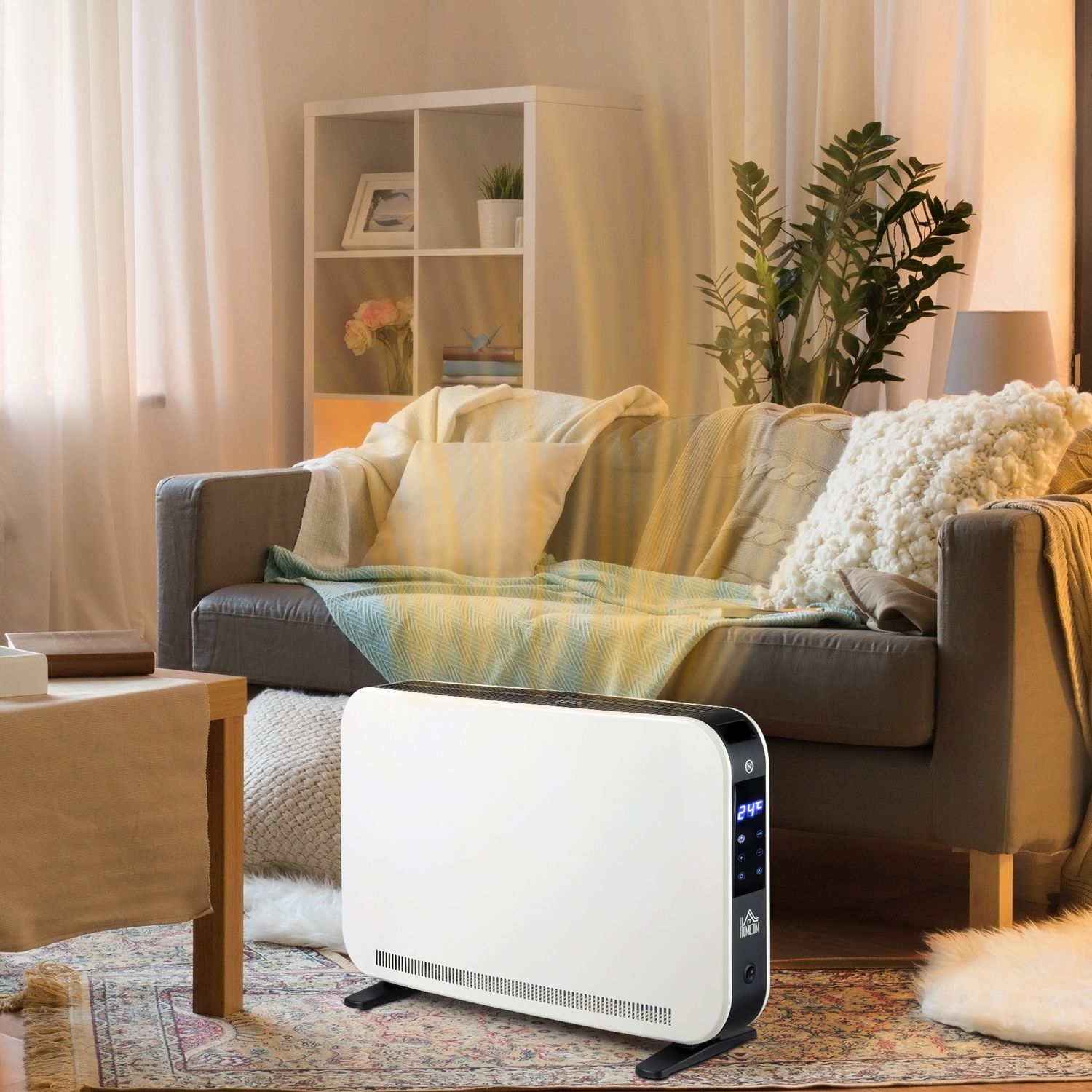 Elektrische kachel 2180W, 3 warmtestanden, timer, wit
