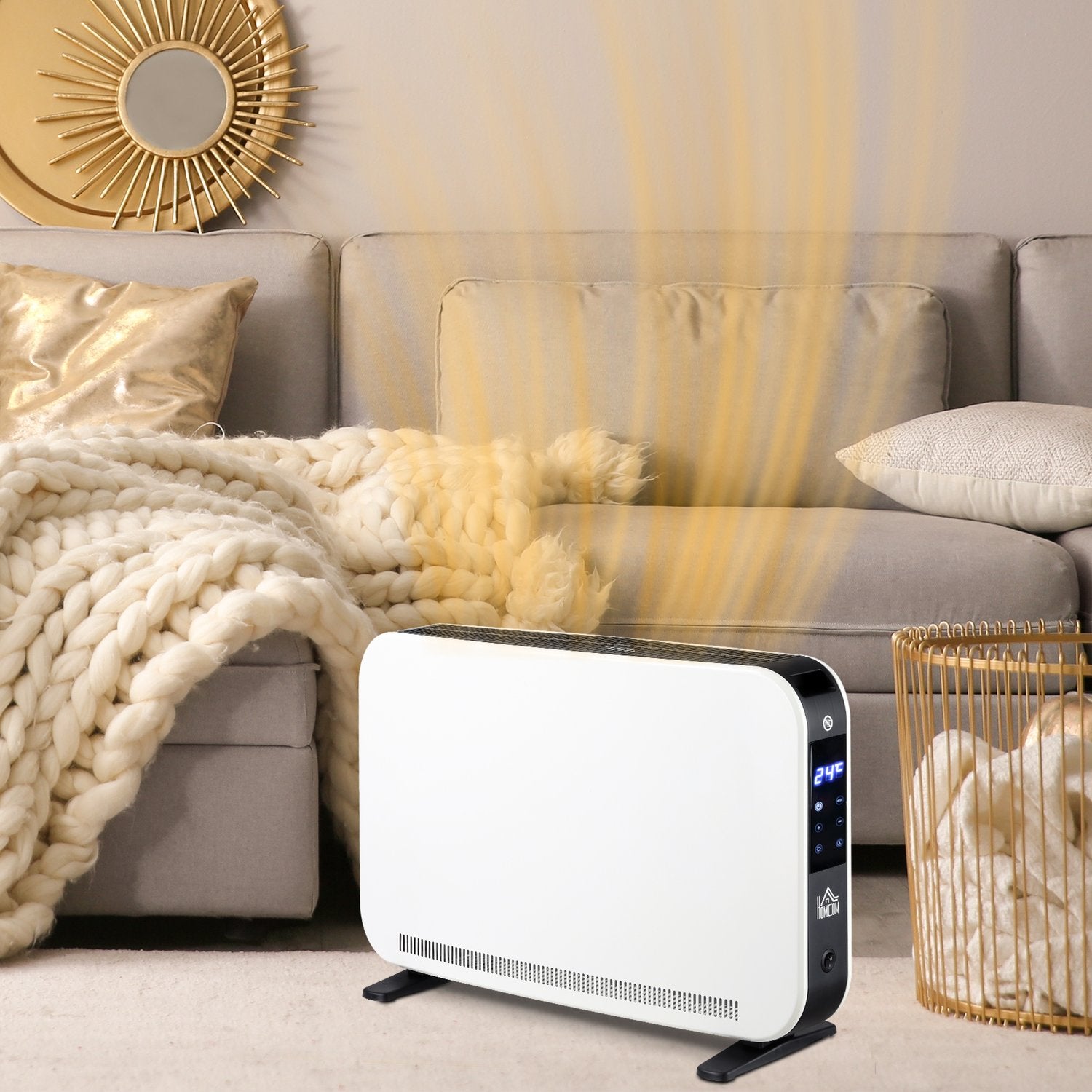 Elektrische kachel 2180W, 3 warmtestanden, timer, wit